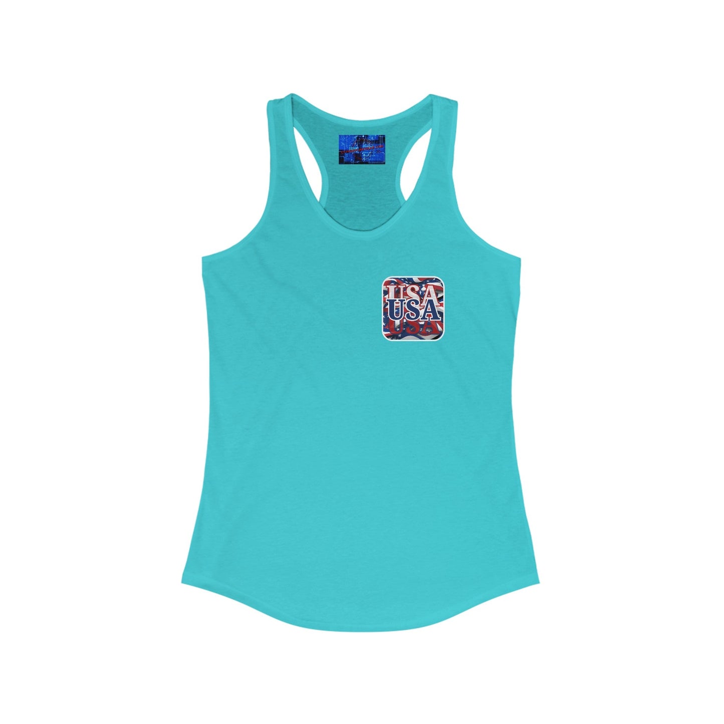 2 - sided Red White and BLUE USA Patriot Women's Racerback Tank Top by cypherpunkgear – cypherpunkgear.com | Cypherpunk Merch