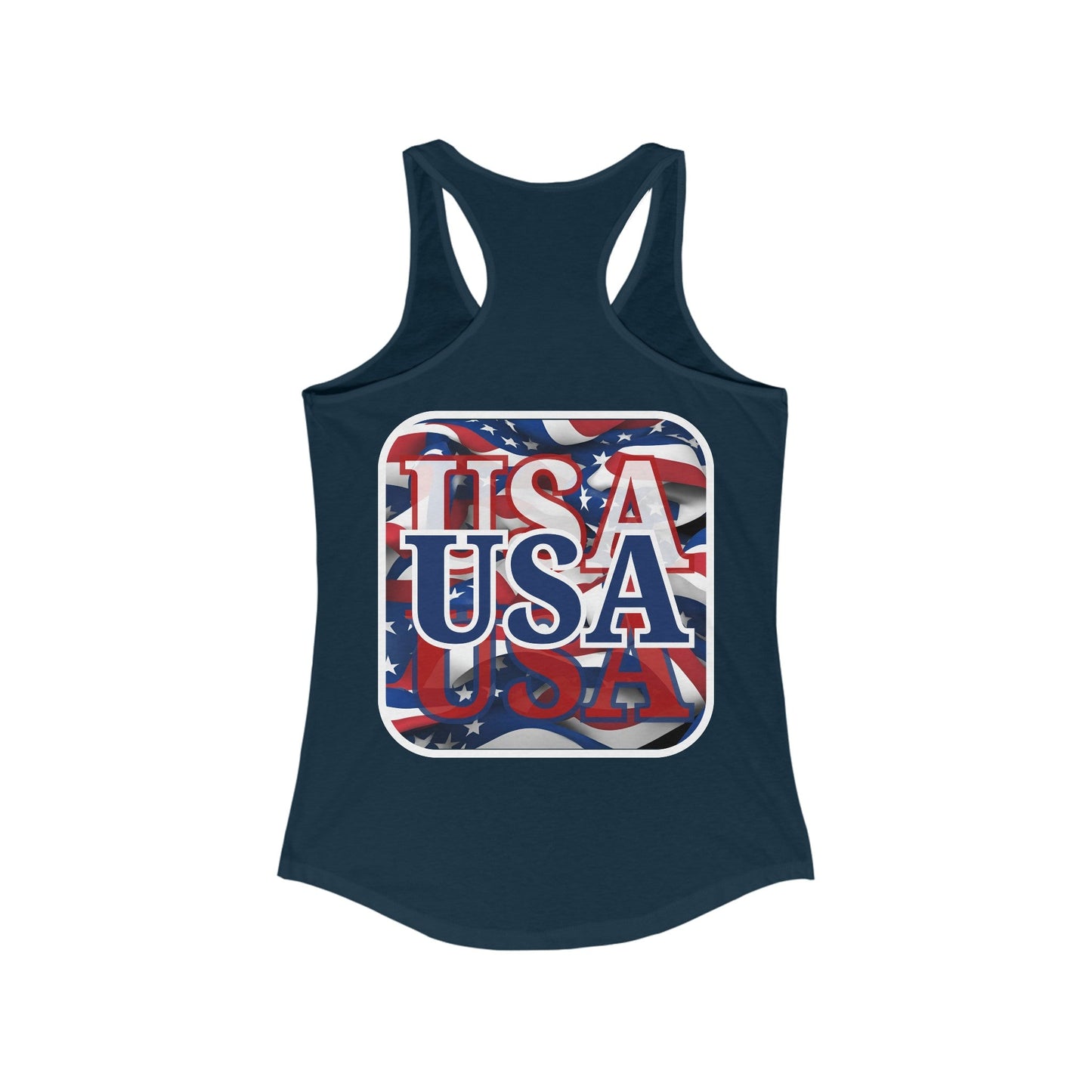 2 - sided Red White and BLUE USA Patriot Women's Racerback Tank Top by cypherpunkgear – cypherpunkgear.com | Cypherpunk Merch