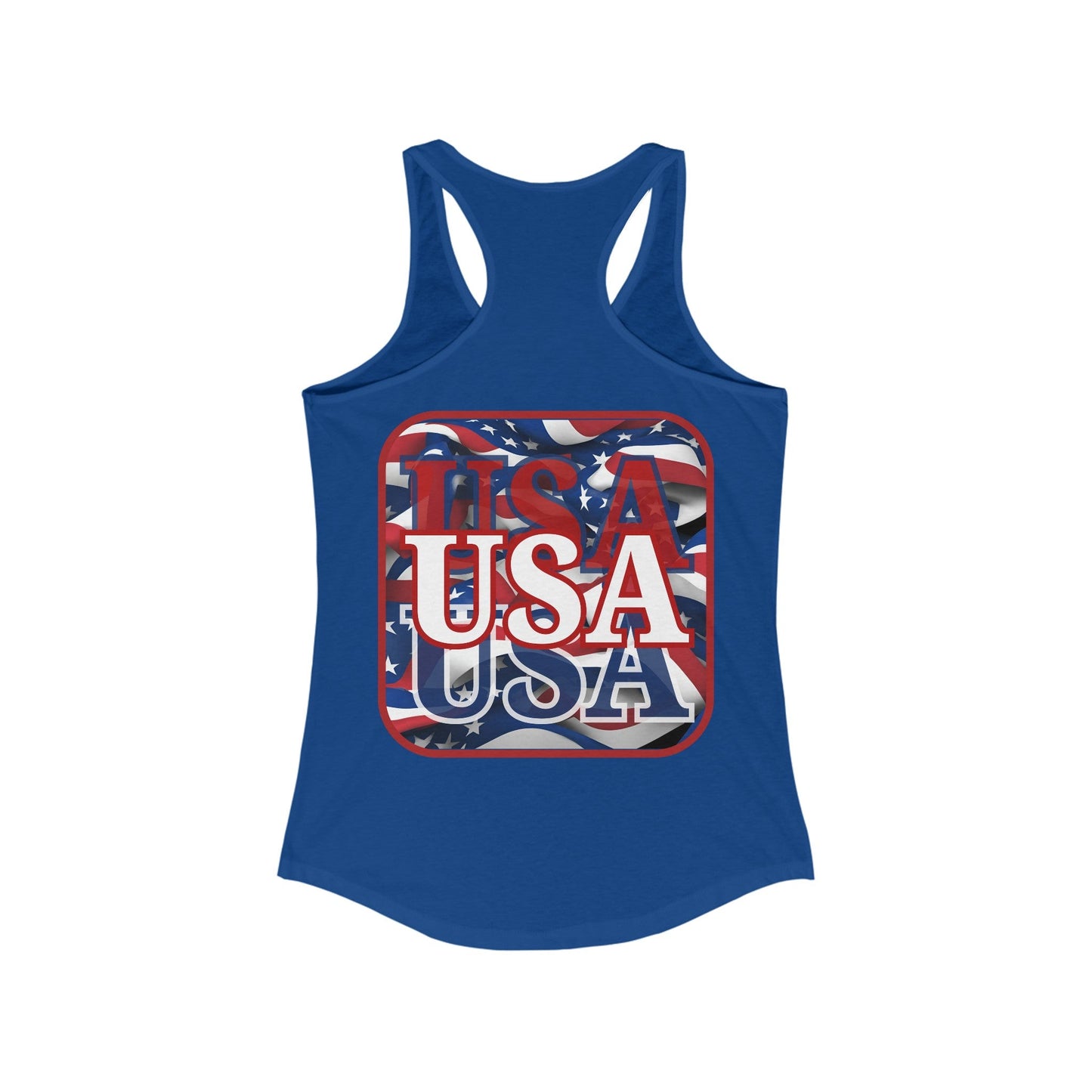 2 - sided Red WHITE and Blue USA Patriot Women's Racerback Tank Top by cypherpunkgear – cypherpunkgear.com | Cypherpunk Merch