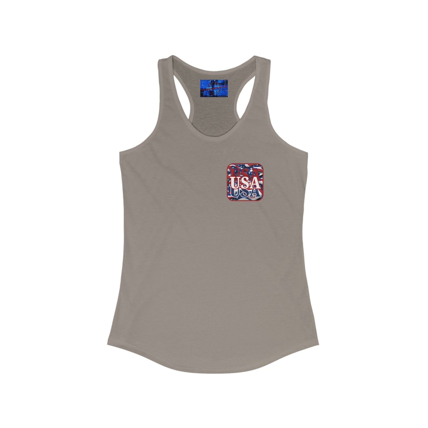 2 - sided Red WHITE and Blue USA Patriot Women's Racerback Tank Top by cypherpunkgear – cypherpunkgear.com | Cypherpunk Merch