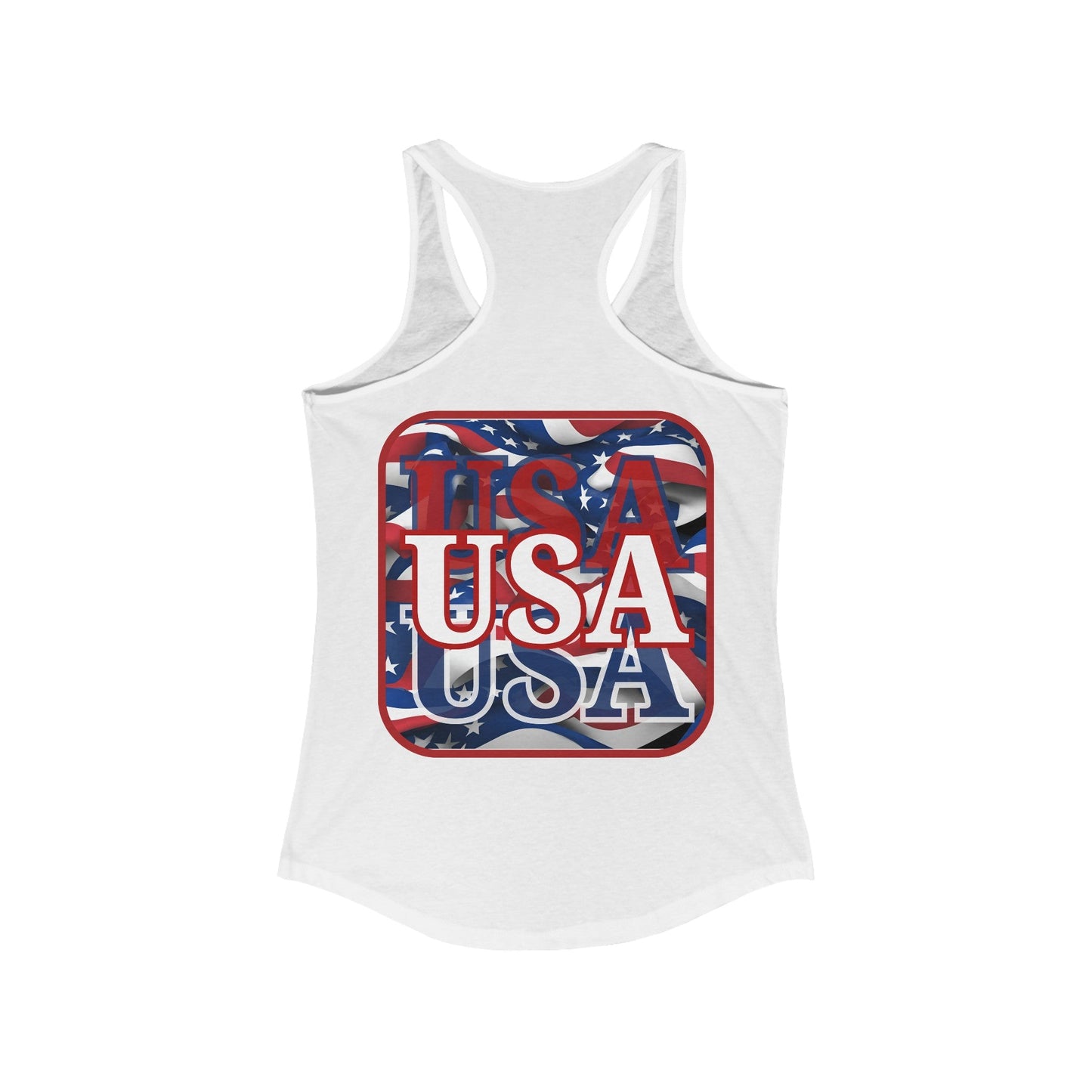 2 - sided Red WHITE and Blue USA Patriot Women's Racerback Tank Top by cypherpunkgear – cypherpunkgear.com | Cypherpunk Merch