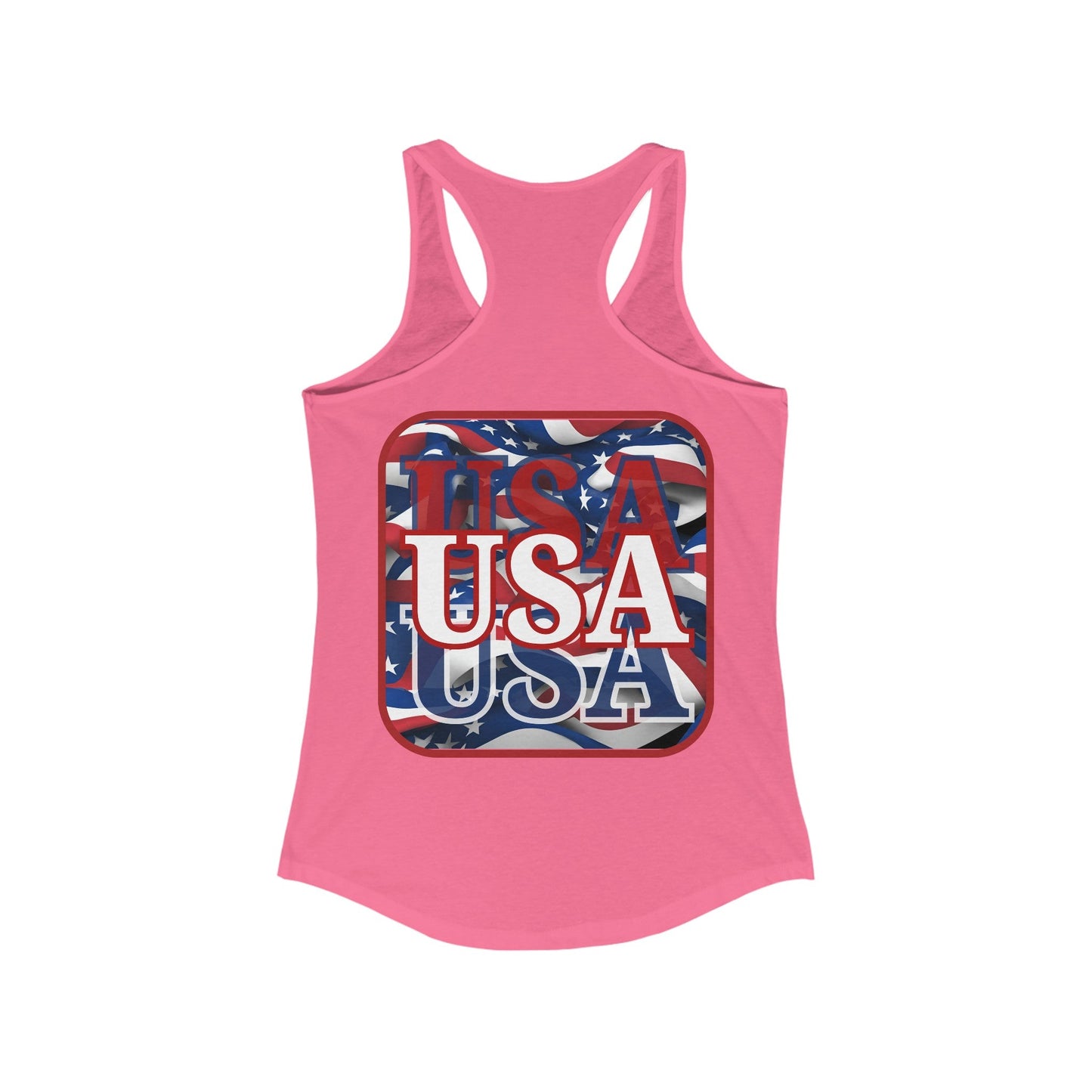 2 - sided Red WHITE and Blue USA Patriot Women's Racerback Tank Top by cypherpunkgear – cypherpunkgear.com | Cypherpunk Merch