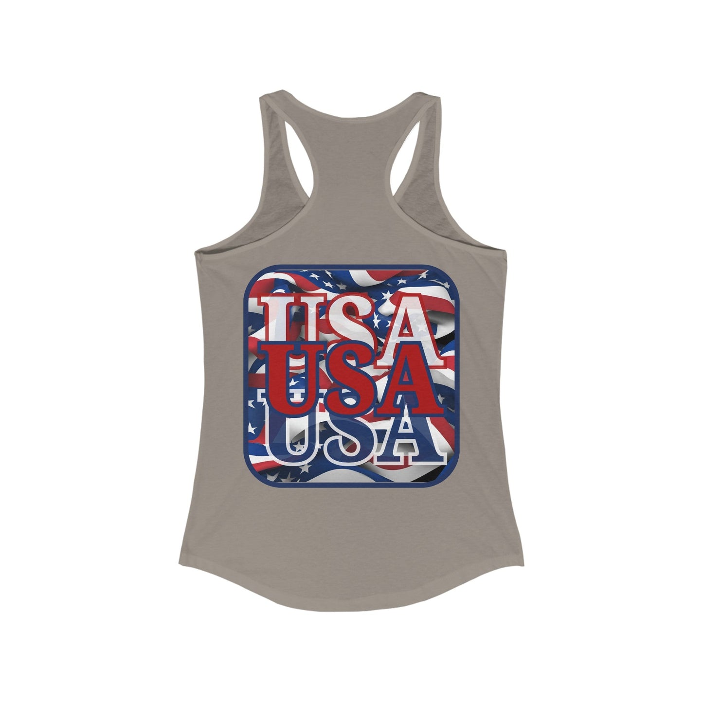 2 - sided RED White and Blue USA Patriot Women's Racerback Tank Top by cypherpunkgear – cypherpunkgear.com | Cypherpunk Merch