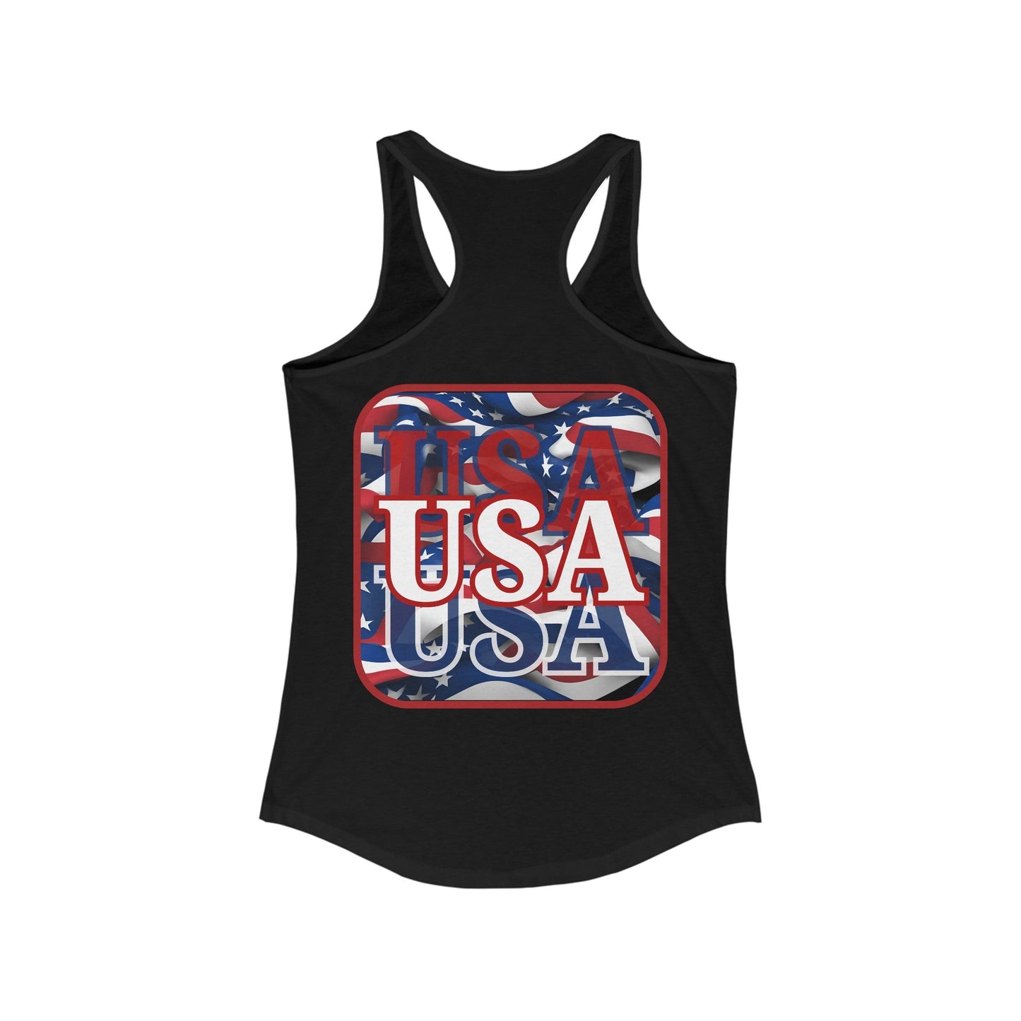 2 - sided Red WHITE and Blue USA Patriot Women's Racerback Tank Top by cypherpunkgear – cypherpunkgear.com | Cypherpunk Merch