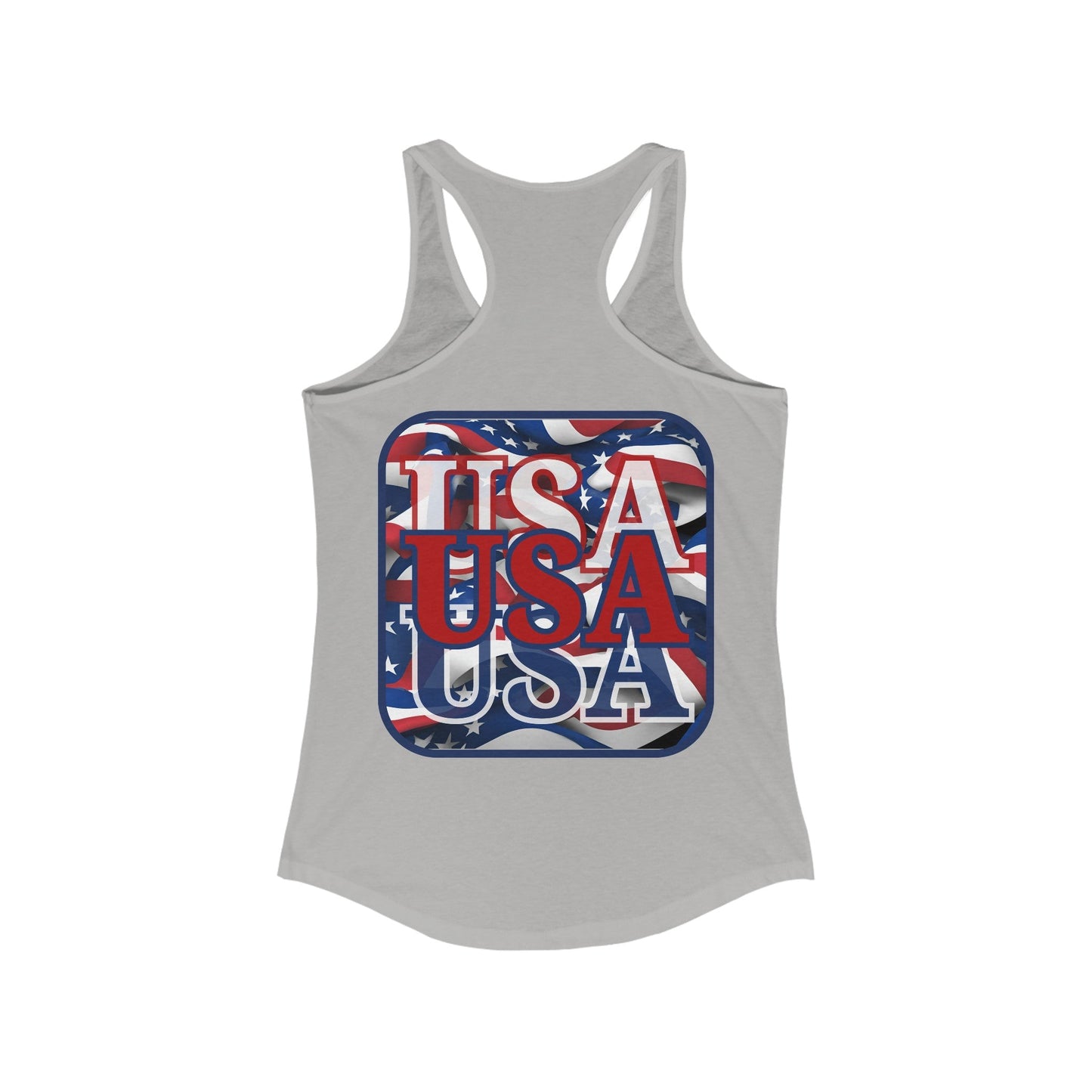 2 - sided RED White and Blue USA Patriot Women's Racerback Tank Top by cypherpunkgear – cypherpunkgear.com | Cypherpunk Merch