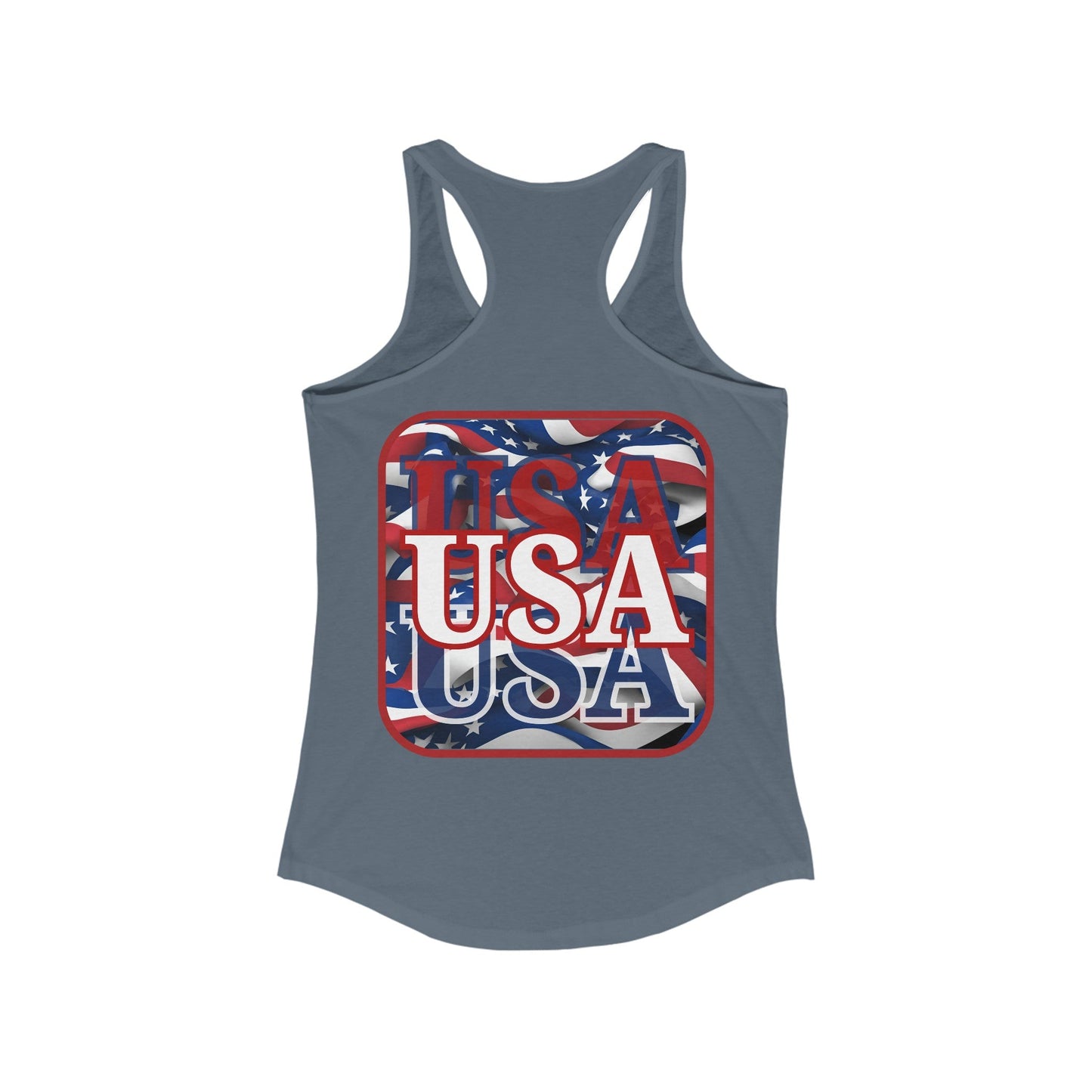 2 - sided Red WHITE and Blue USA Patriot Women's Racerback Tank Top by cypherpunkgear – cypherpunkgear.com | Cypherpunk Merch