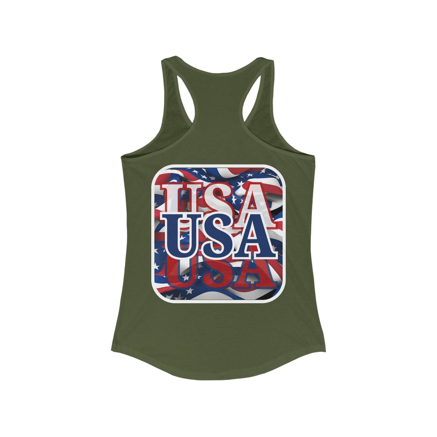 2 - sided Red White and BLUE USA Patriot Women's Racerback Tank Top by cypherpunkgear – cypherpunkgear.com | Cypherpunk Merch