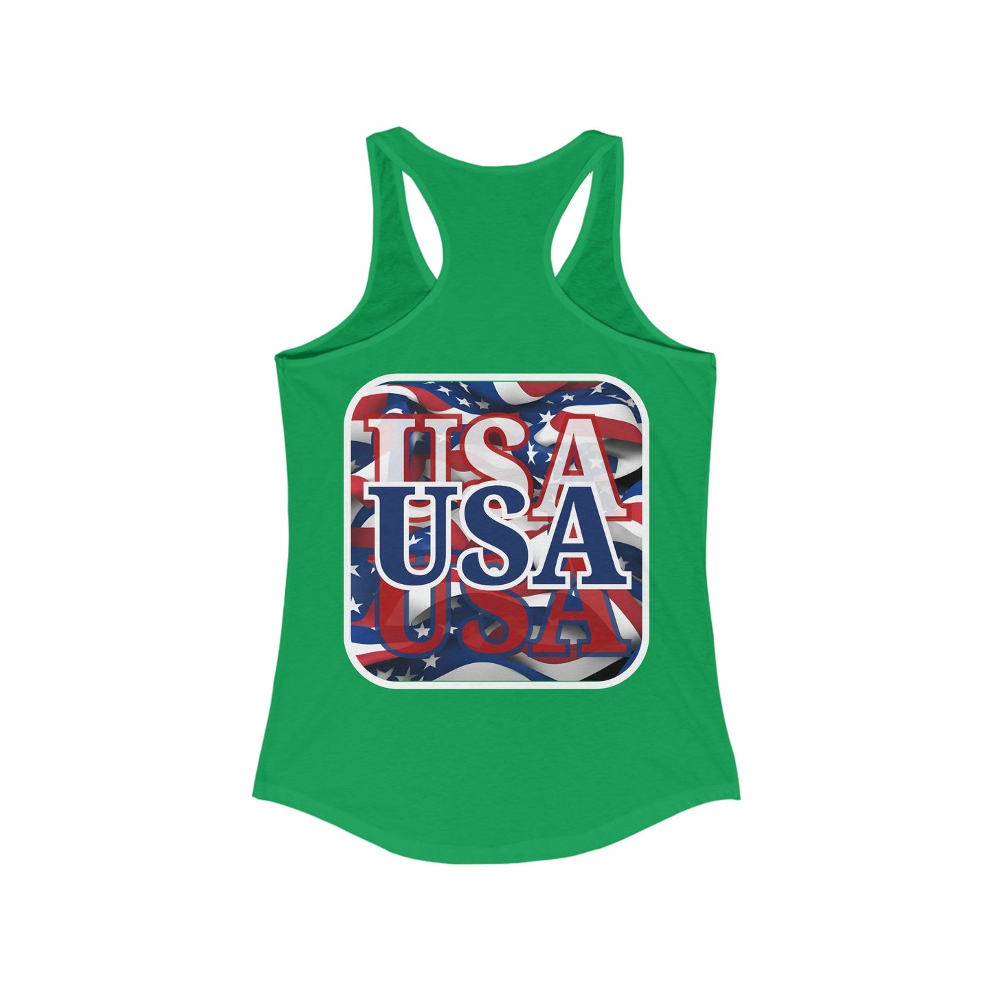 2 - sided Red White and BLUE USA Patriot Women's Racerback Tank Top by cypherpunkgear – cypherpunkgear.com | Cypherpunk Merch