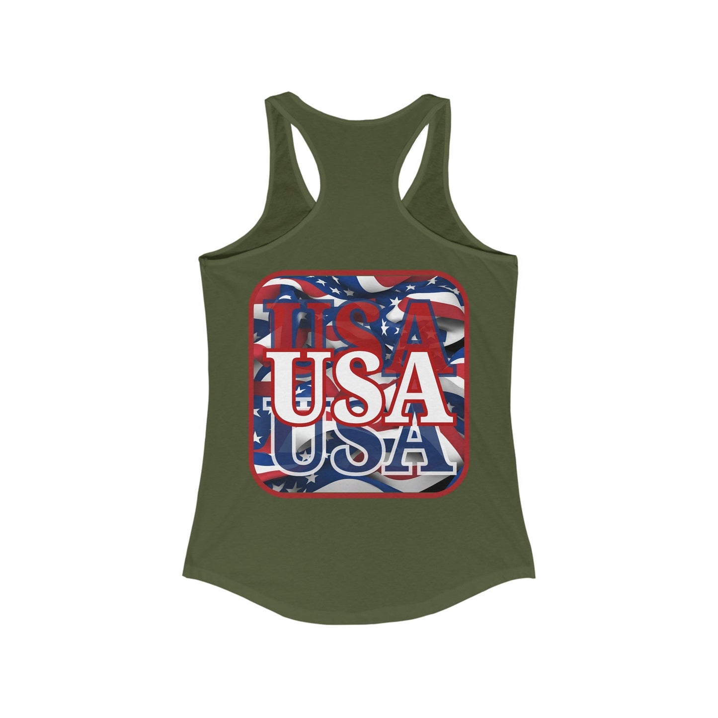 2 - sided Red WHITE and Blue USA Patriot Women's Racerback Tank Top by cypherpunkgear – cypherpunkgear.com | Cypherpunk Merch
