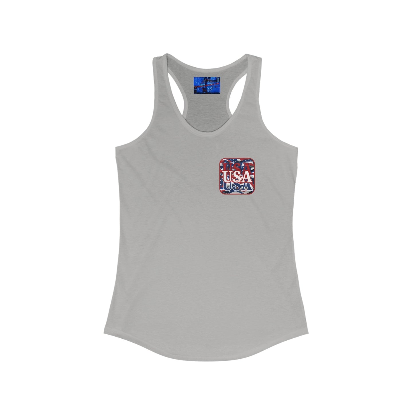 2 - sided Red WHITE and Blue USA Patriot Women's Racerback Tank Top by cypherpunkgear – cypherpunkgear.com | Cypherpunk Merch