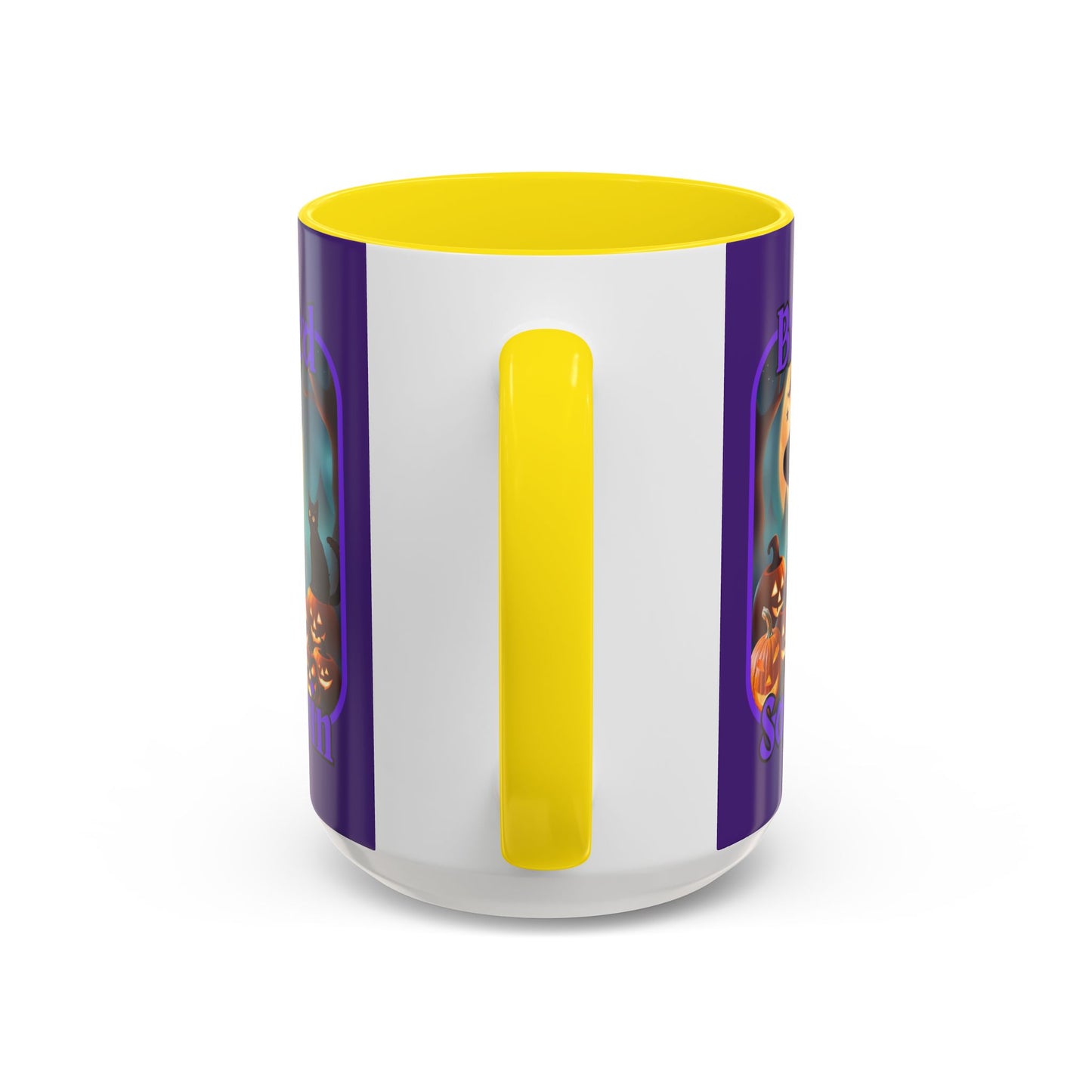 Blessed Samhain Cute Witch Purple font Purple Accent Mug by CreepyCrafts.boo