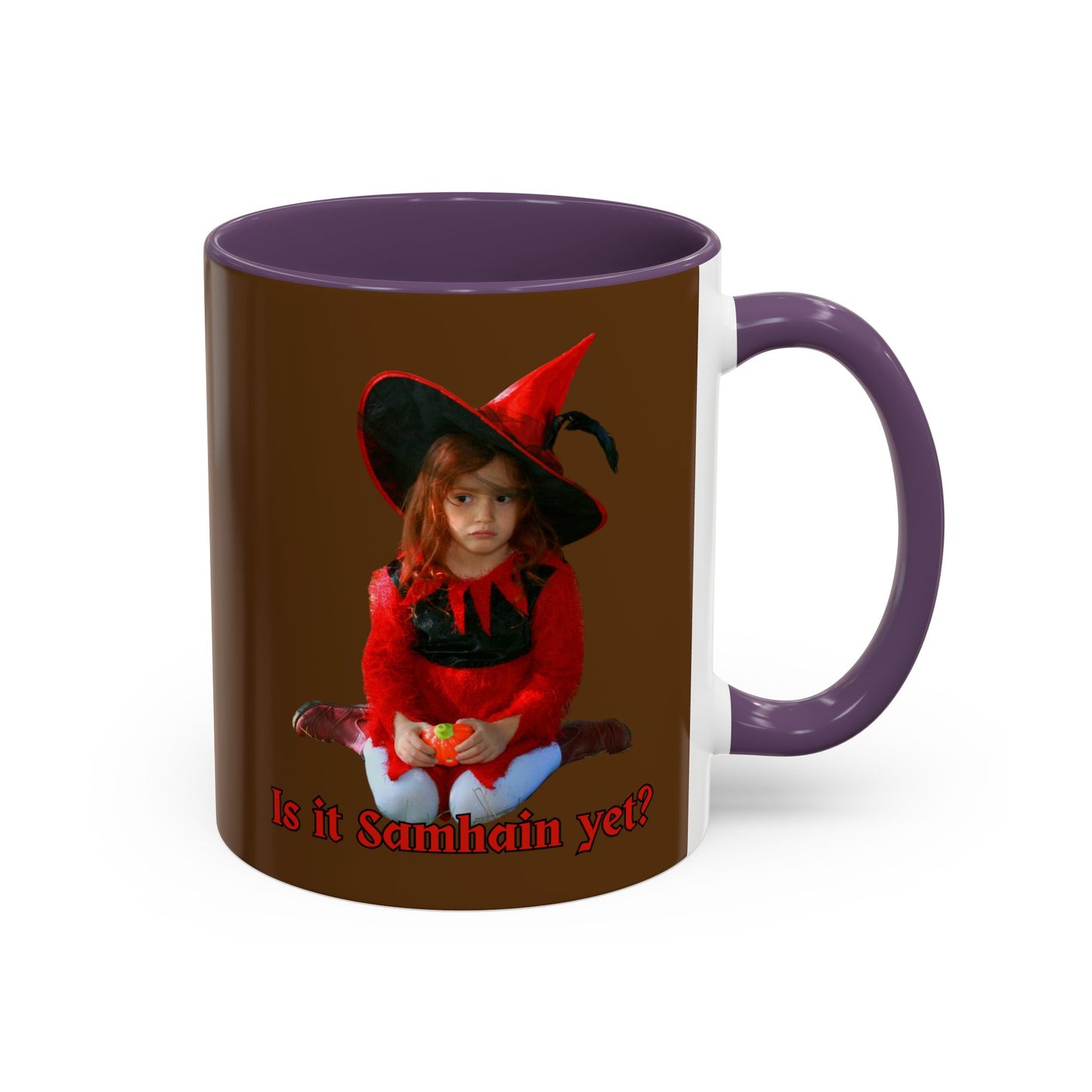 Is it Samhain yet? Brown Accent Mug by CreepyCrafts.boo