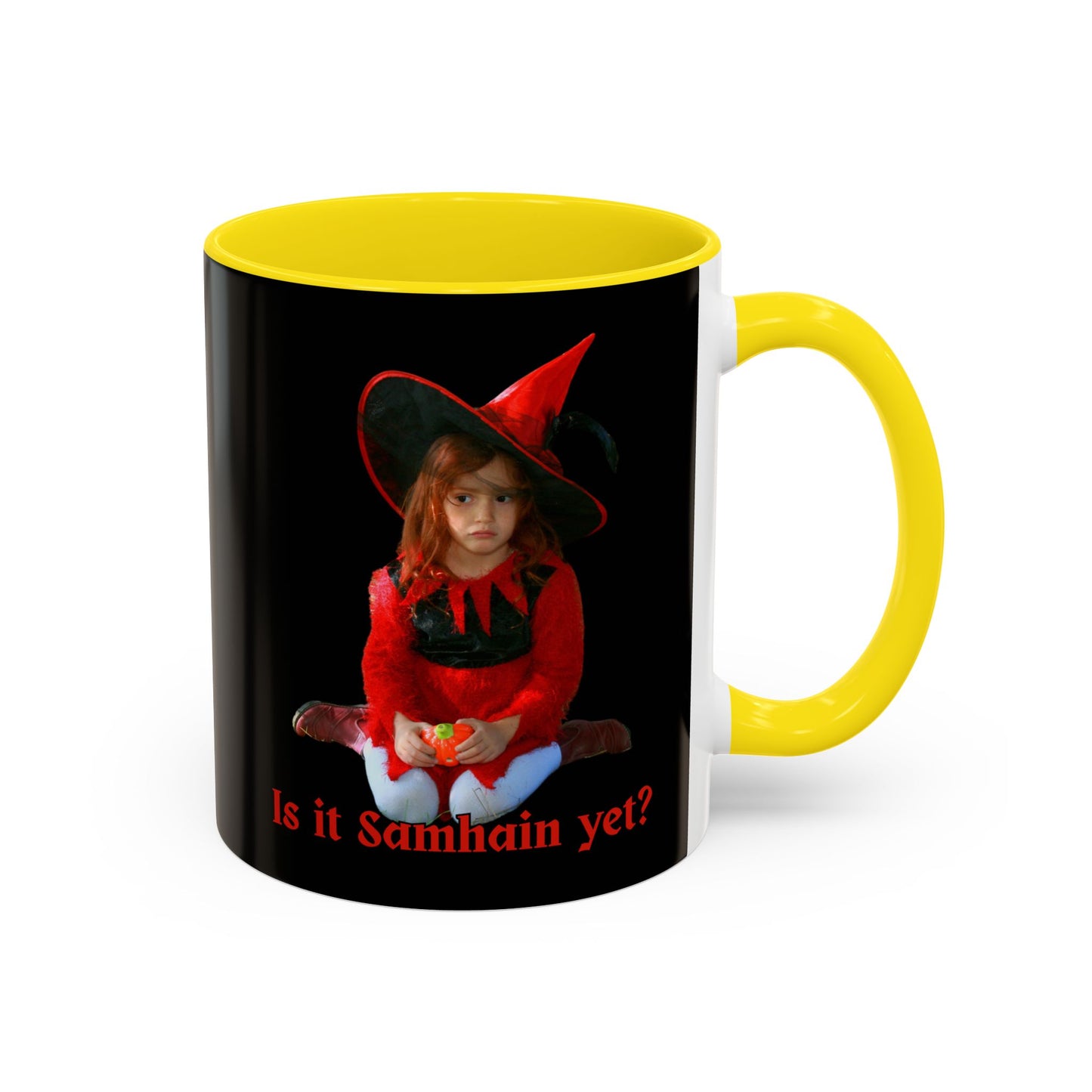 Is it Samhain yet? Black Accent Mug by CreepyCrafts.boo