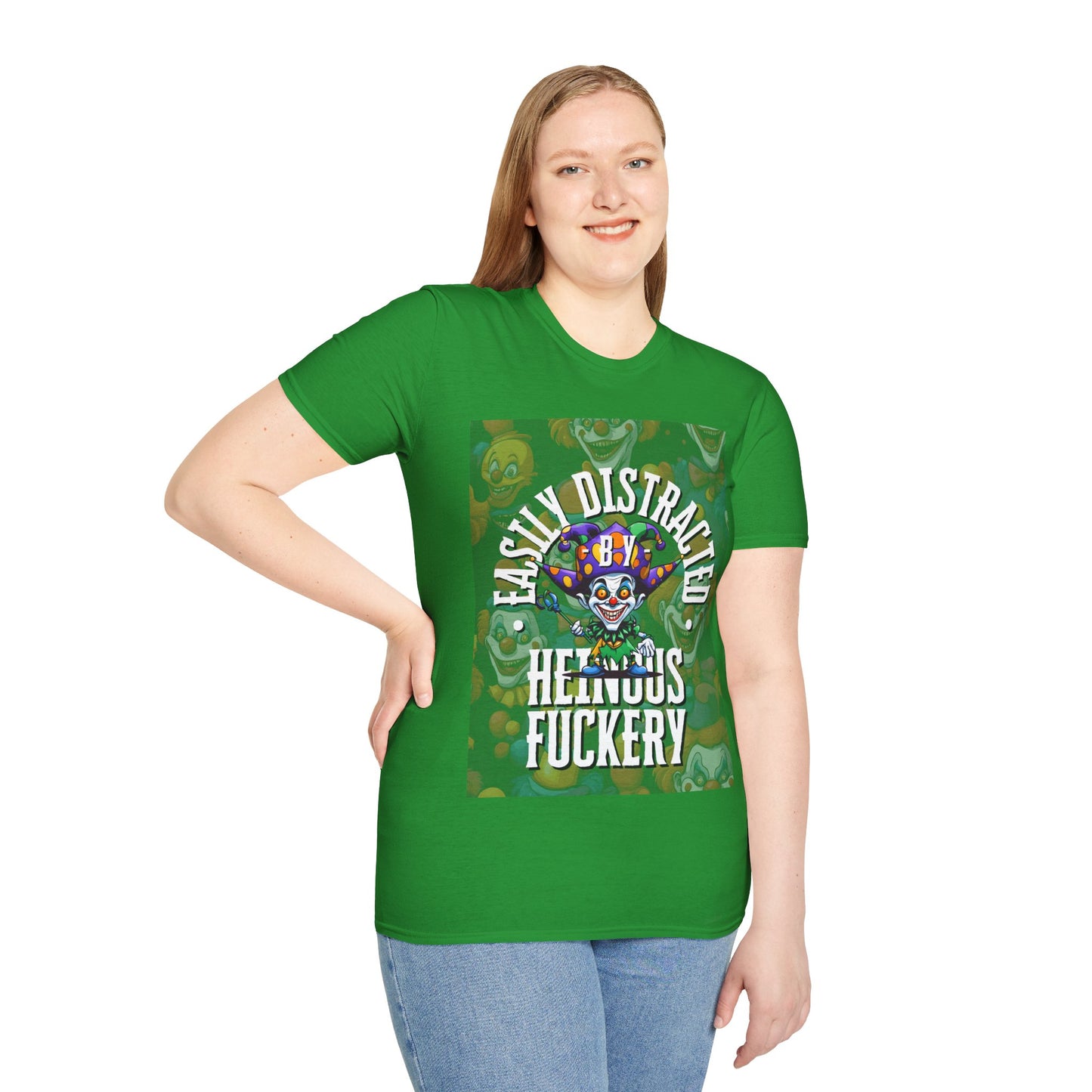 Easily Distracted by Heinous Fuckery Little Jincs DKcolors Unisex T-Shirt by cypherpunkgear.com