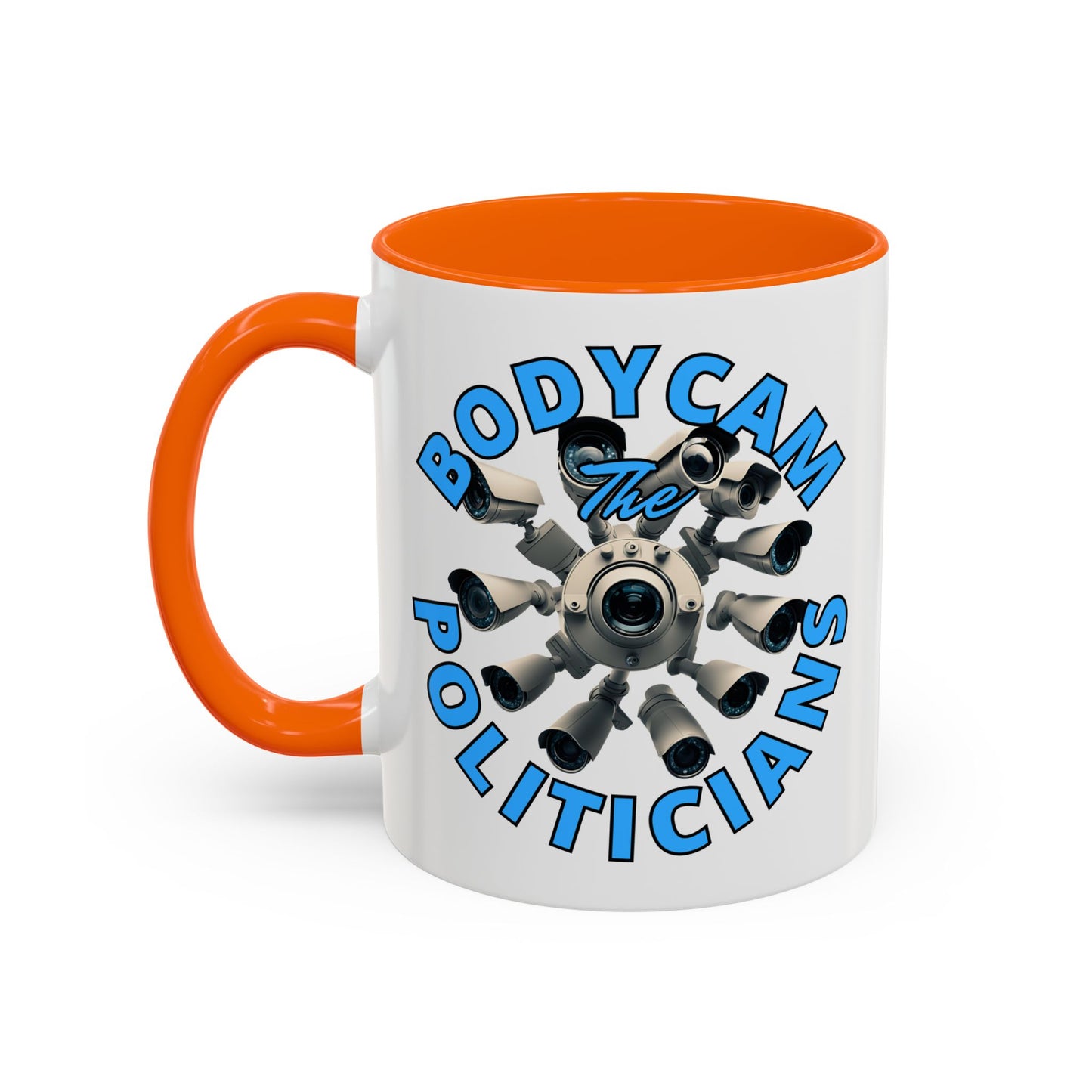 Bodycam the Politicians Cameras White Accent Mug by cypherpunkgear.com