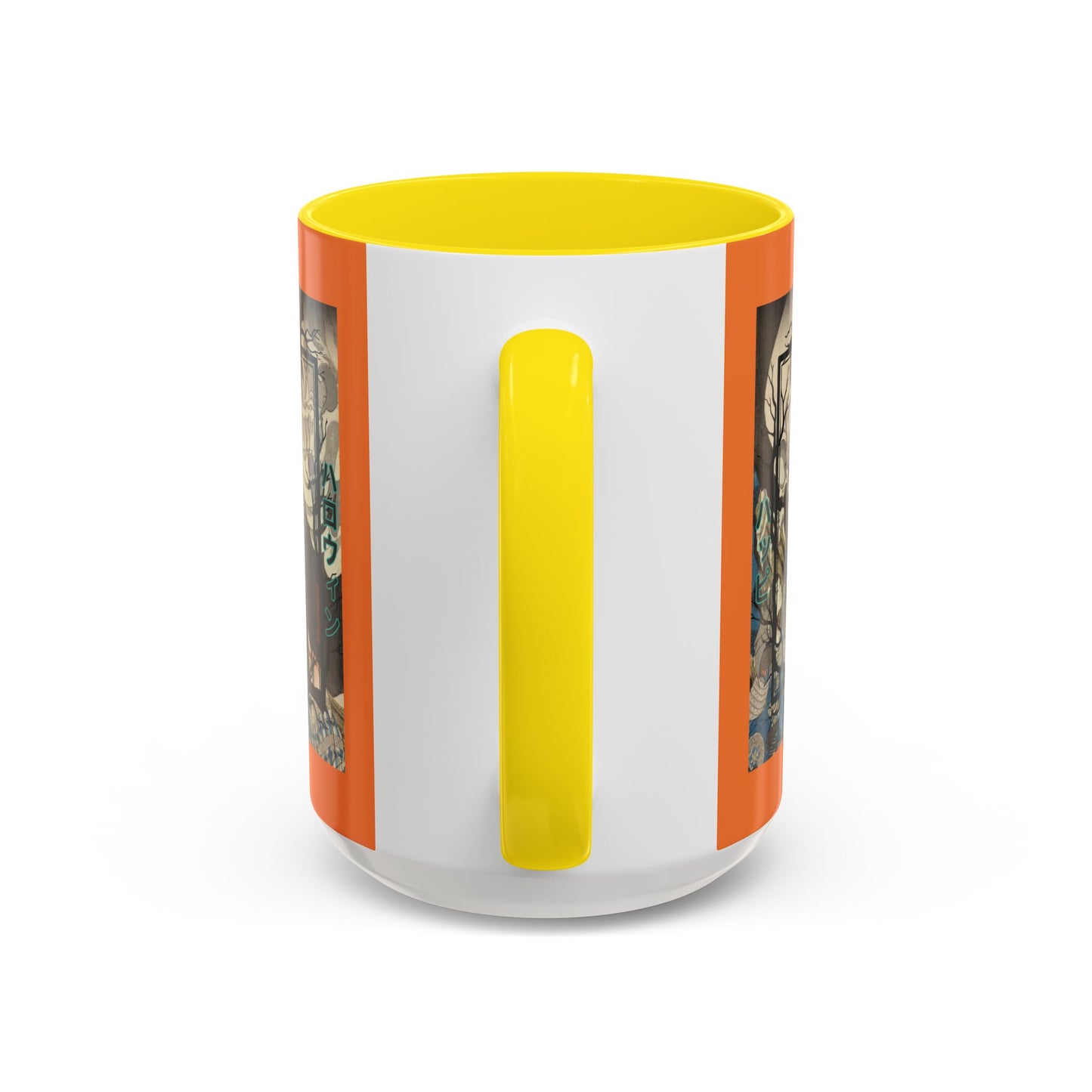 Yōkai Happy Halloween Orange Accent Mug by CreepyCrafts.boo