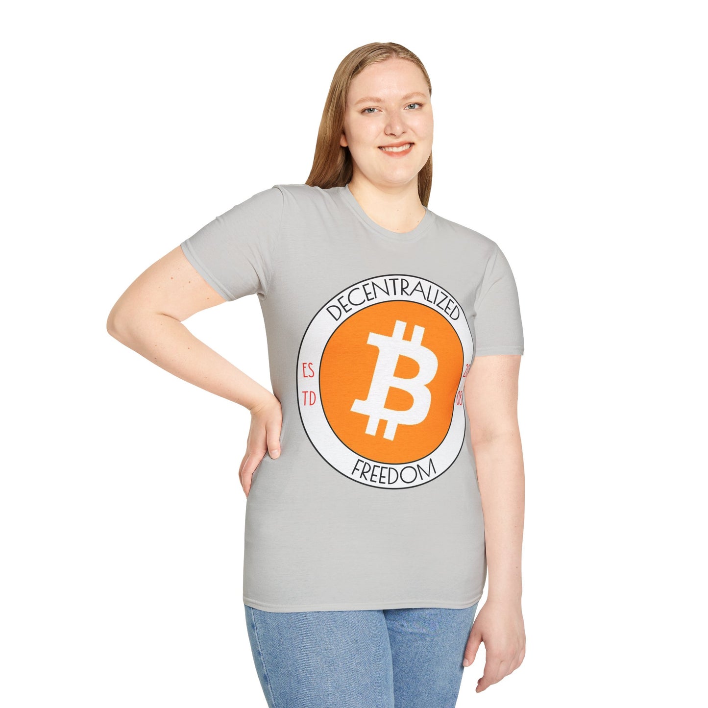Bitcoin Decentralized Freedom LTcolors Unisex T-Shirt by cypherpunkgear.com