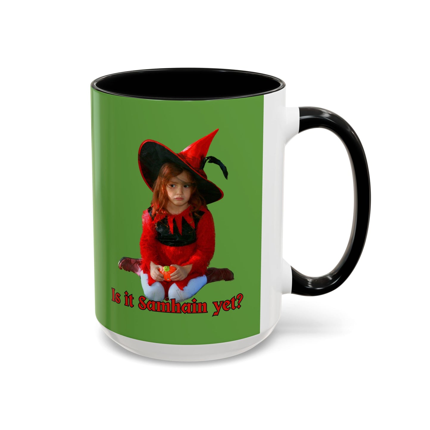 Is it Samhain yet? Green Accent Mug by CreepyCrafts.boo