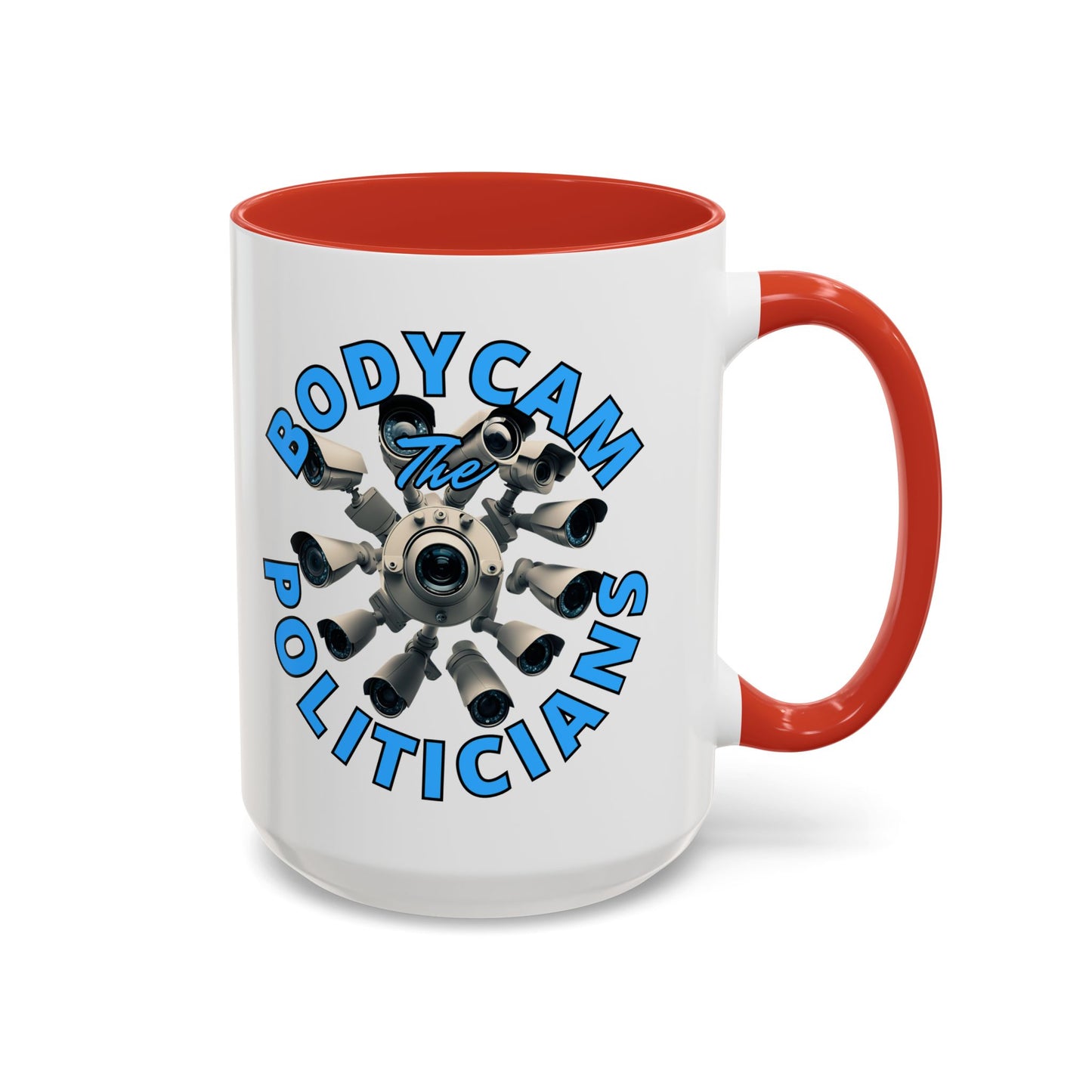 Bodycam the Politicians Cameras White Accent Mug by cypherpunkgear.com