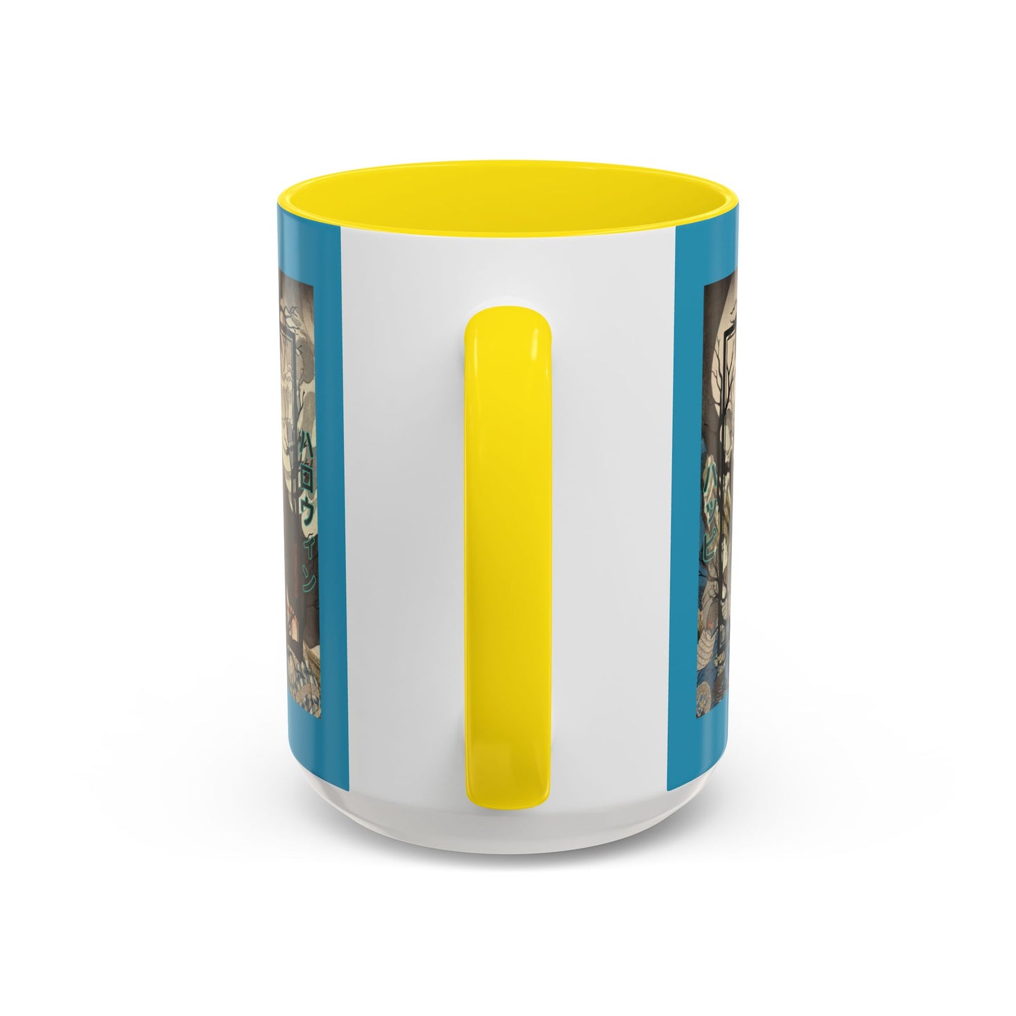 Yōkai Happy Halloween Turquoise Accent Mug by CreepyCrafts.boo