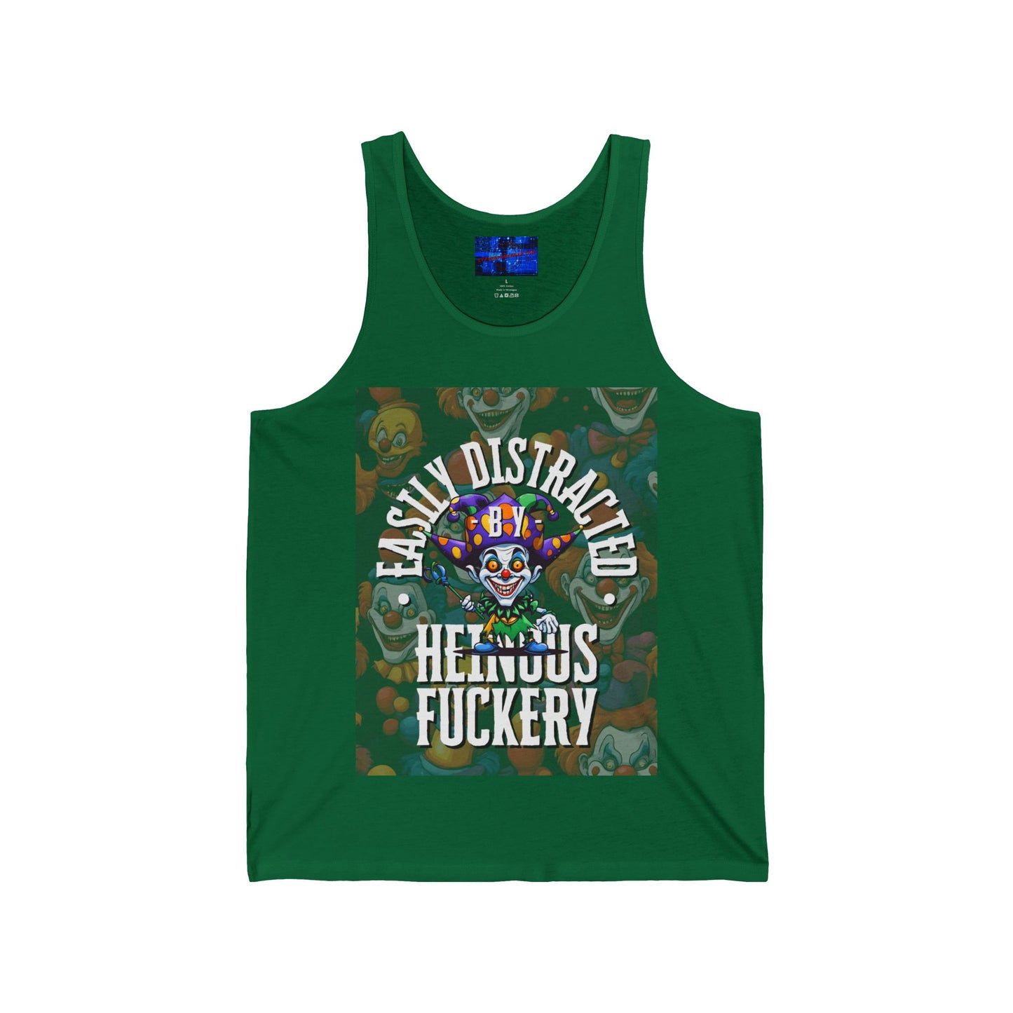 Easily Distracted by Heinous Fuckery Little Jincs Unisex Jersey Tank Top by cypherpunkgear.com