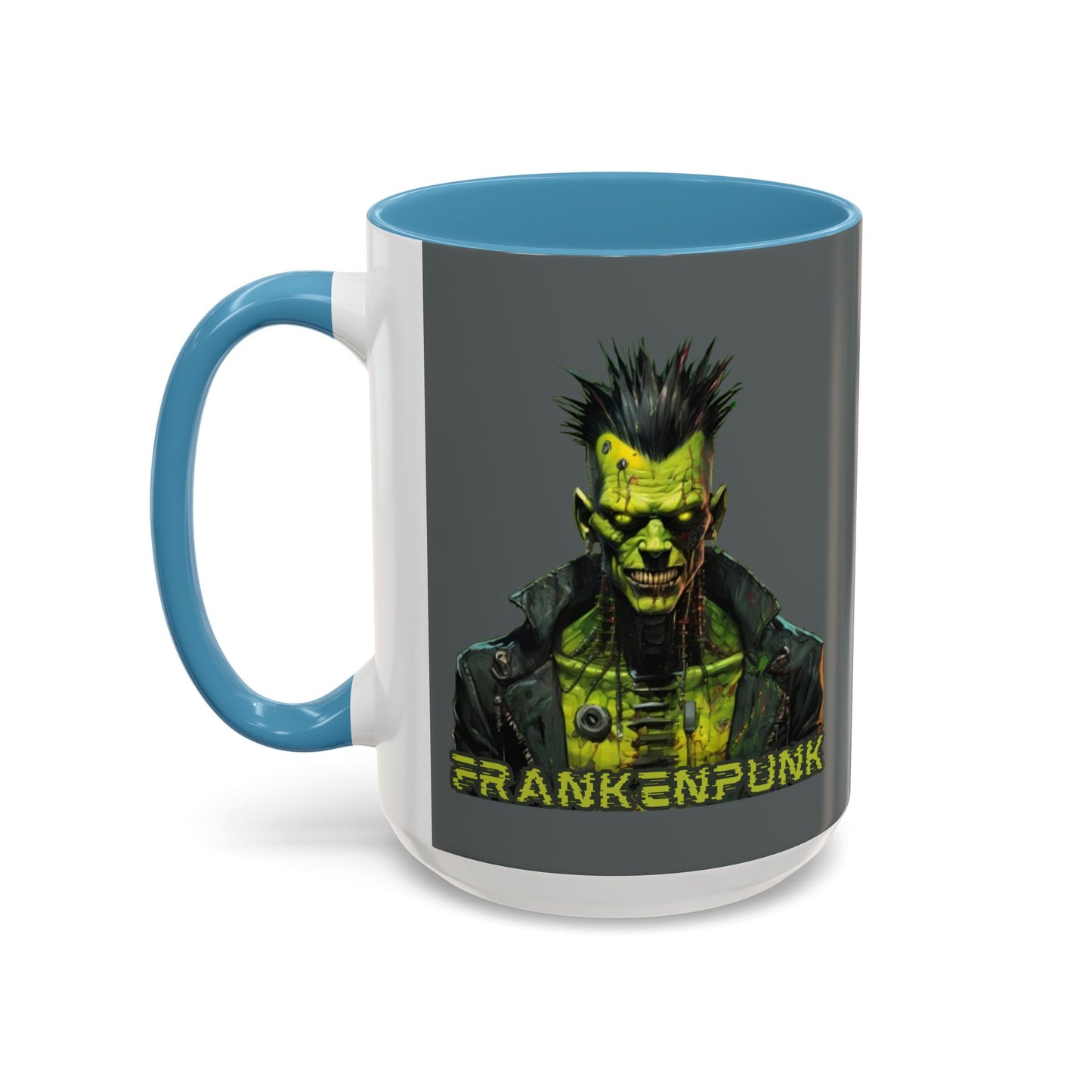 Frankenpunk Grey Accent Mug by CreepyCrafts.boo