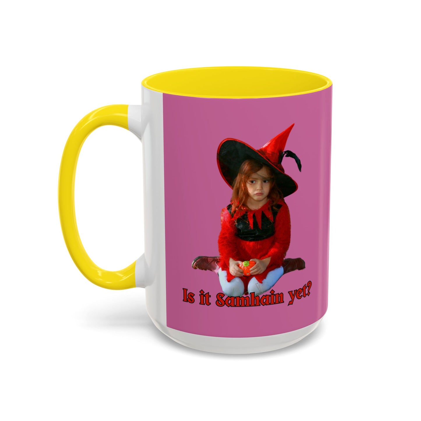 Is it Samhain yet? Pink Accent Mug by CreepyCrafts.boo