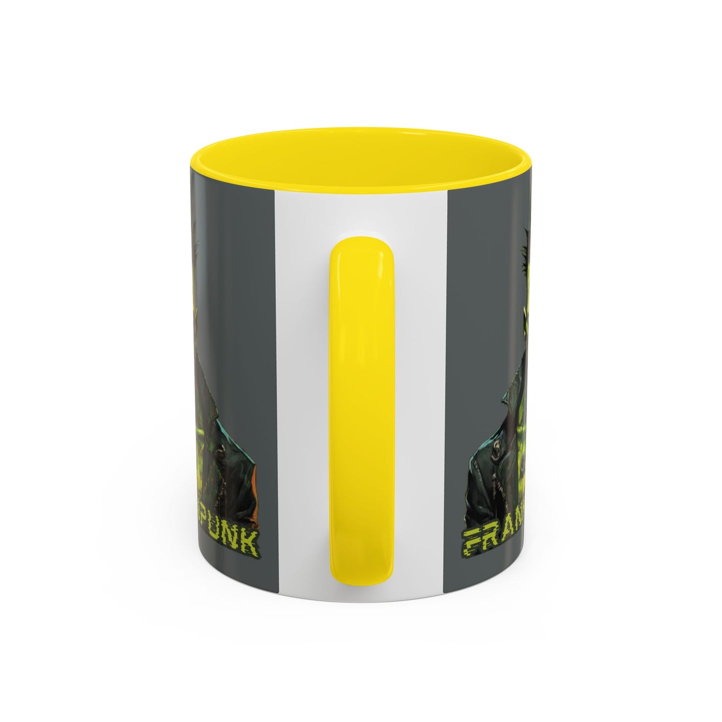Frankenpunk Grey Accent Mug by CreepyCrafts.boo