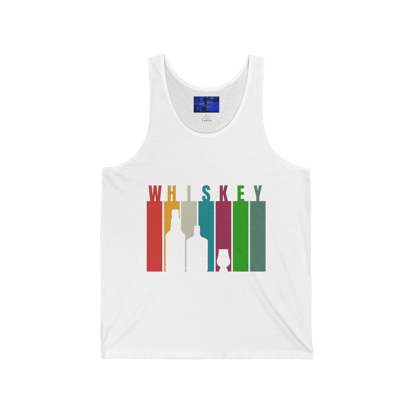 Whiskey spelled with an 'e' Unisex Jersey Tank Top by cypherpunkgear.com