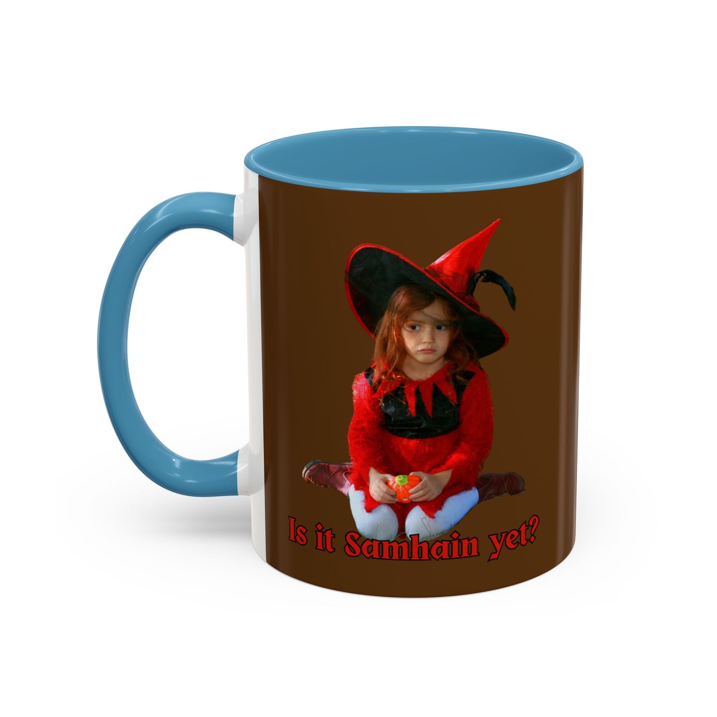 Is it Samhain yet? Brown Accent Mug by CreepyCrafts.boo
