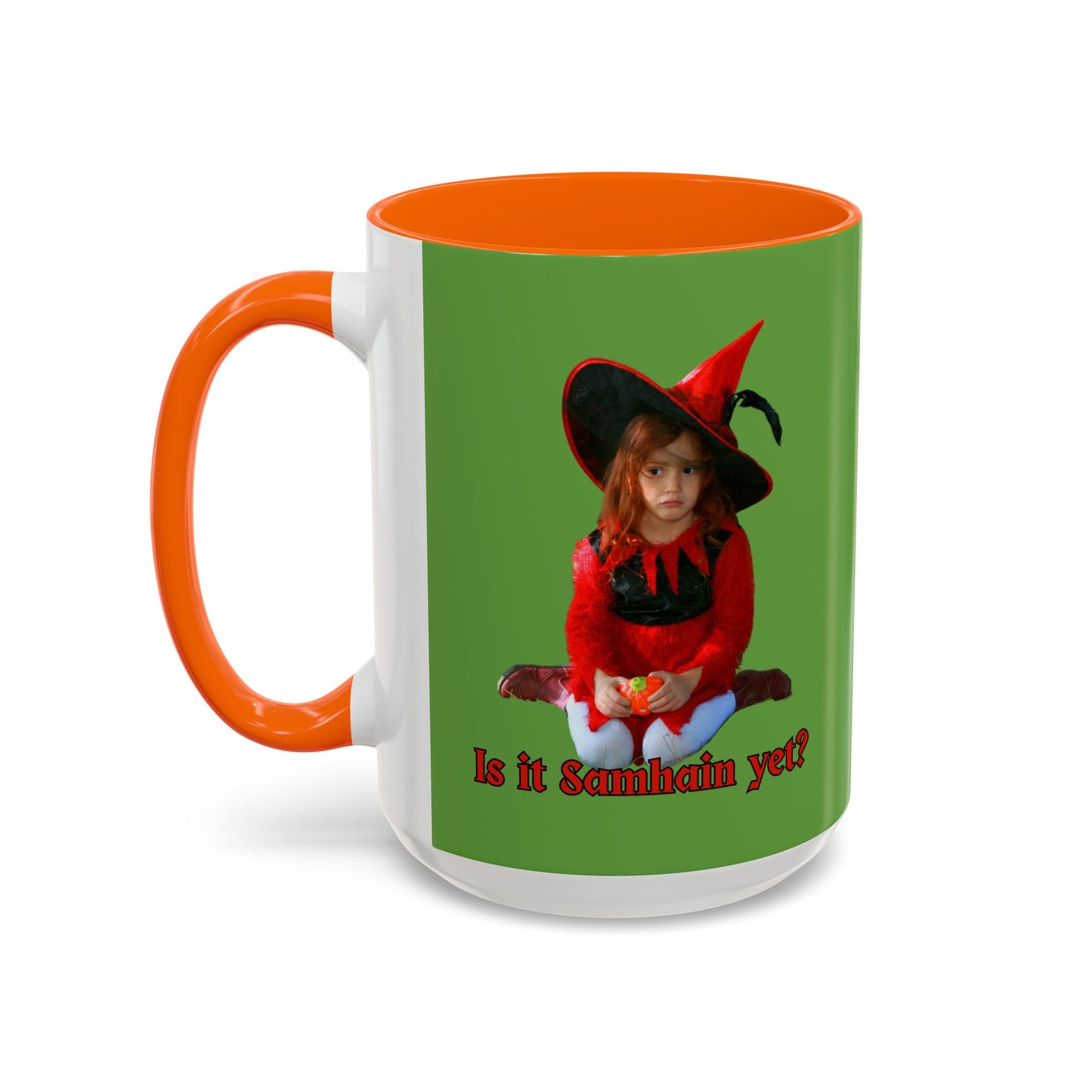 Is it Samhain yet? Green Accent Mug by CreepyCrafts.boo