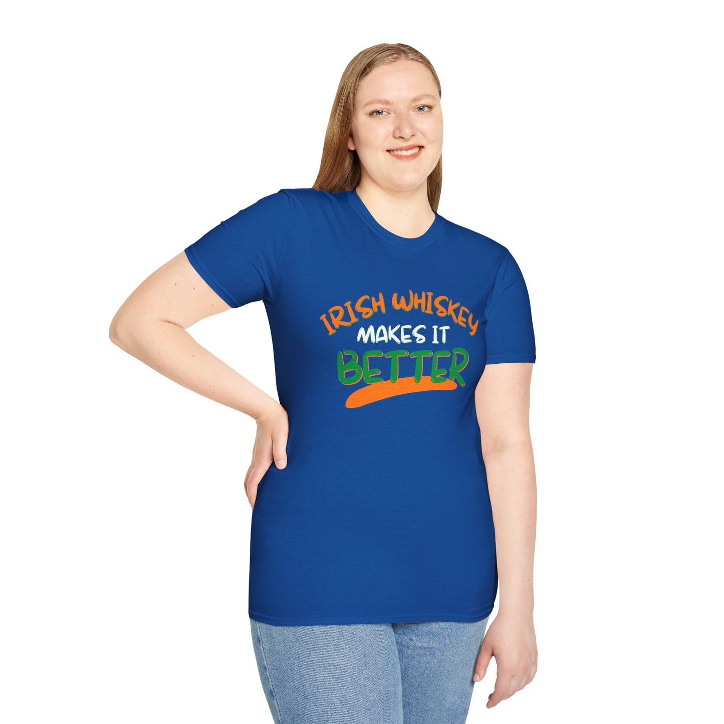 Irish Whiskey makes it better OWGfont DKcolors Unisex T-Shirt by cypherpunkgear.com