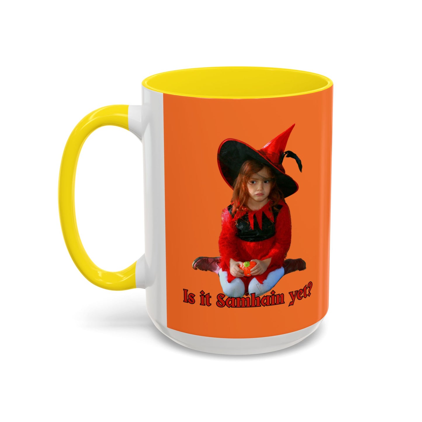 Is it Samhain yet? Orange Accent Mug by CreepyCrafts.boo