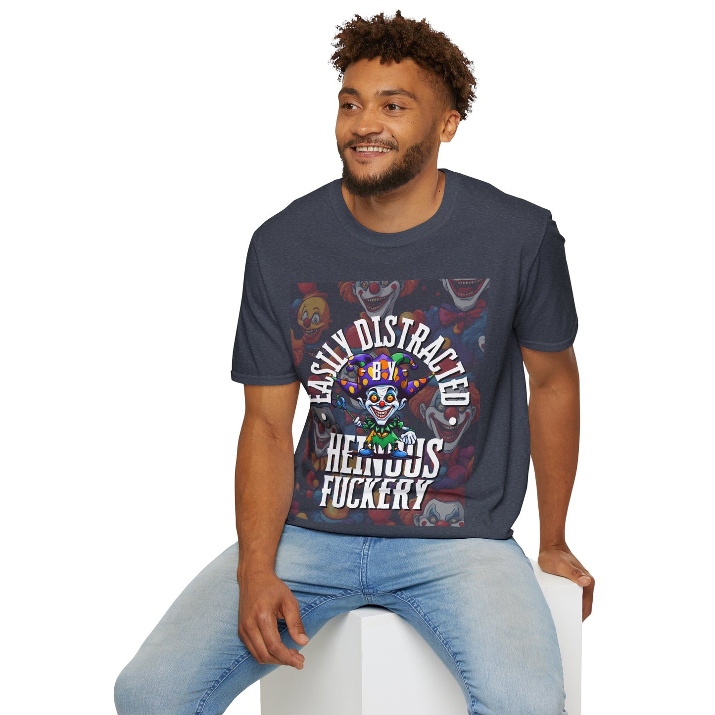 Easily Distracted by Heinous Fuckery Little Jincs DKcolors Unisex T-Shirt by cypherpunkgear.com