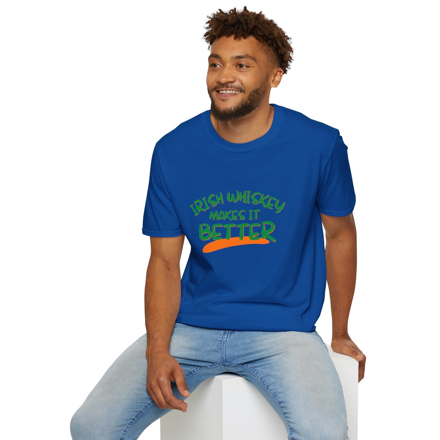Irish Whiskey makes it better GNfont DKcolors Unisex T-Shirt by cypherpunkgear.com