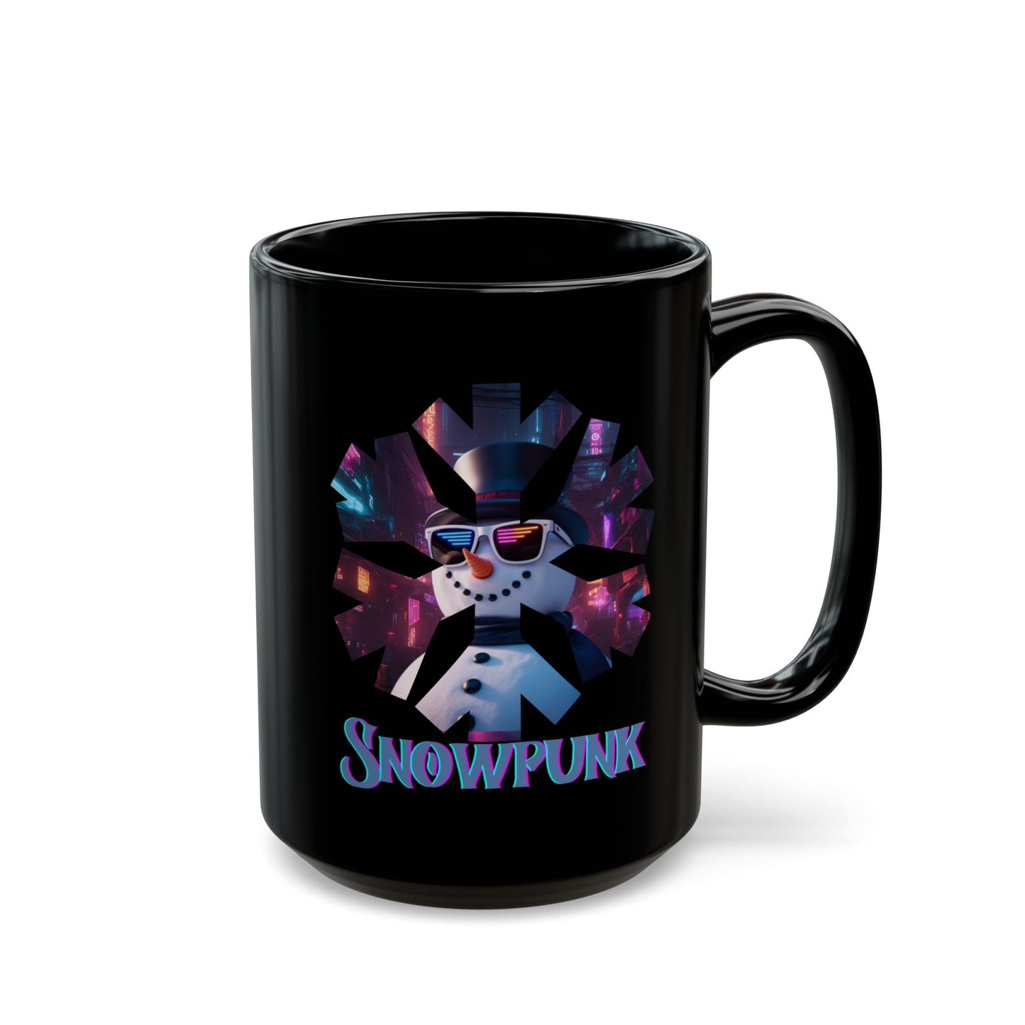 Snowpunk Black Mug by cypherpunkgear.com