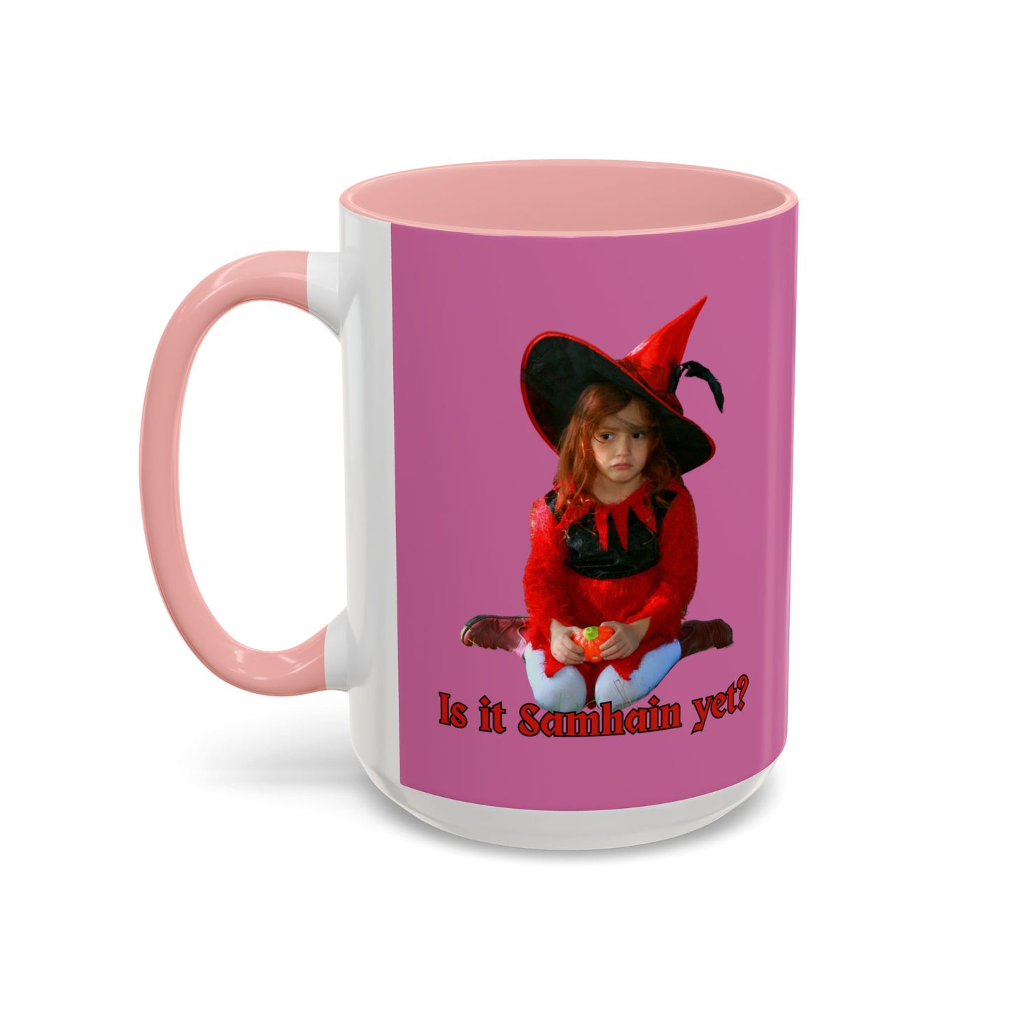 Is it Samhain yet? Pink Accent Mug by CreepyCrafts.boo