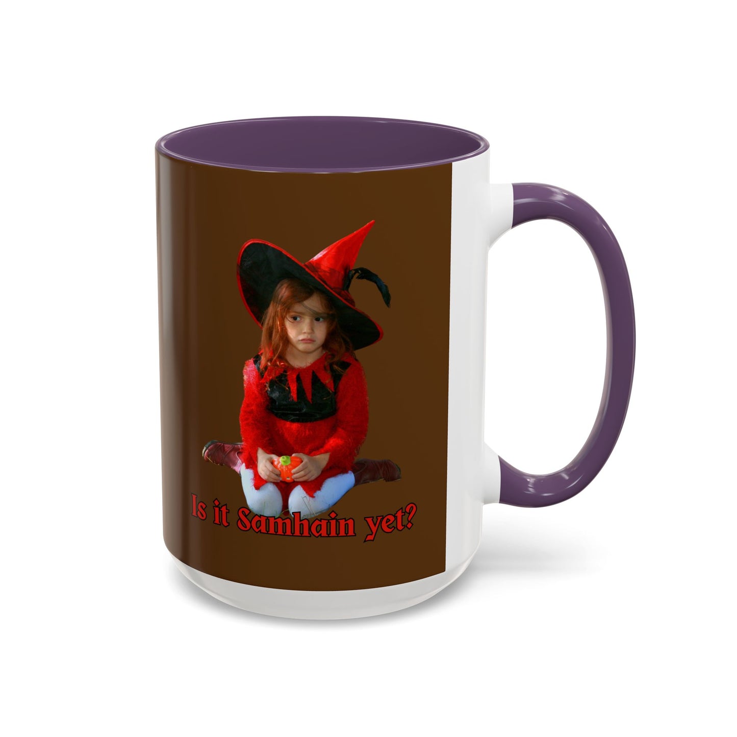 Is it Samhain yet? Brown Accent Mug by CreepyCrafts.boo