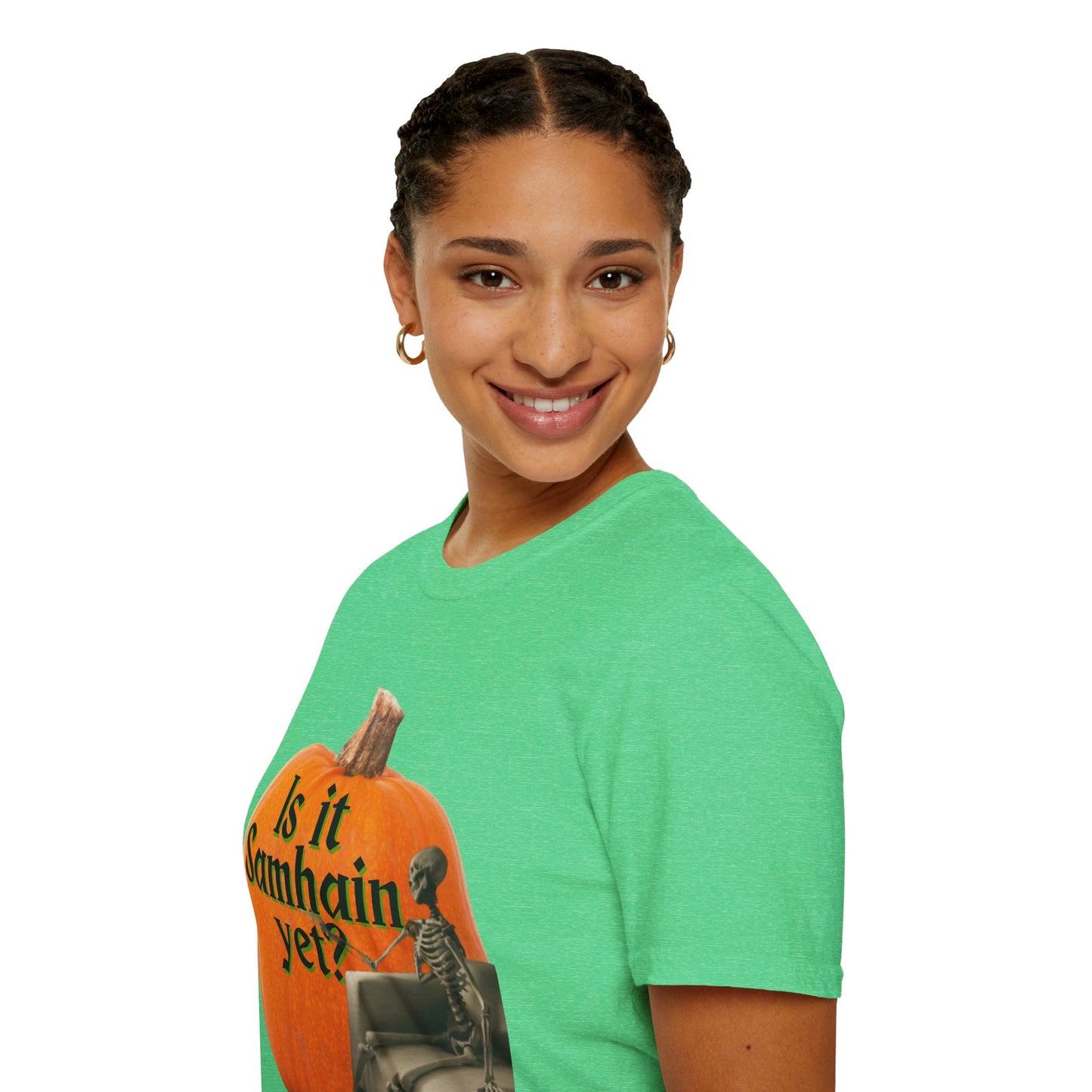 Is It Samhain Yet? Skeleton's Giant Pumpkin Dark colors Unisex T-Shirt by CreepyCrafts.boo