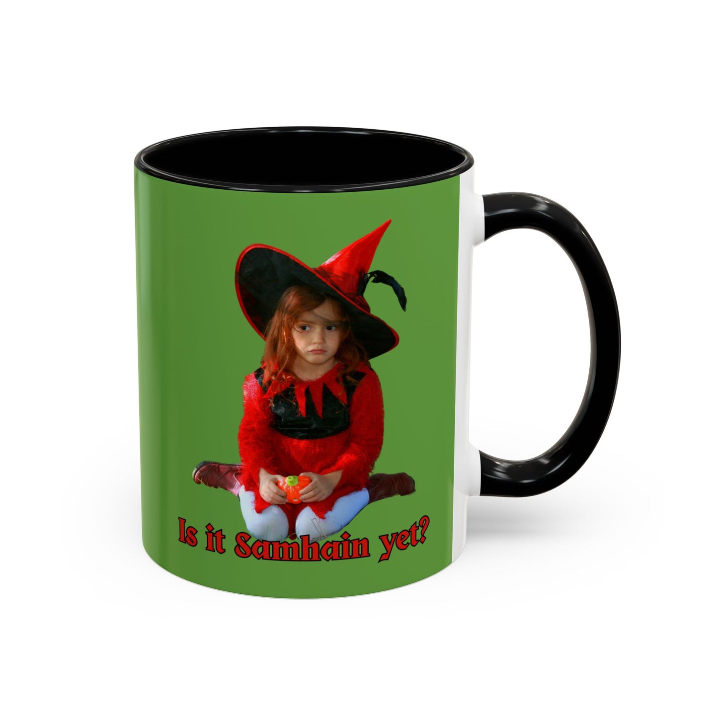 Is it Samhain yet? Green Accent Mug by CreepyCrafts.boo