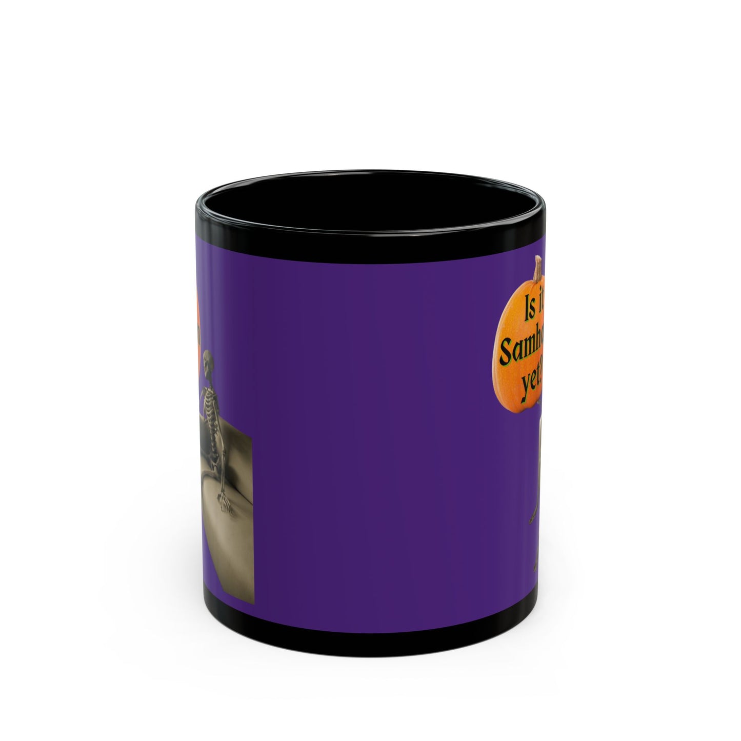Is it Samhain yet? Skeleton's Pumpkin Purple Mug by CreepyCrafts.boo