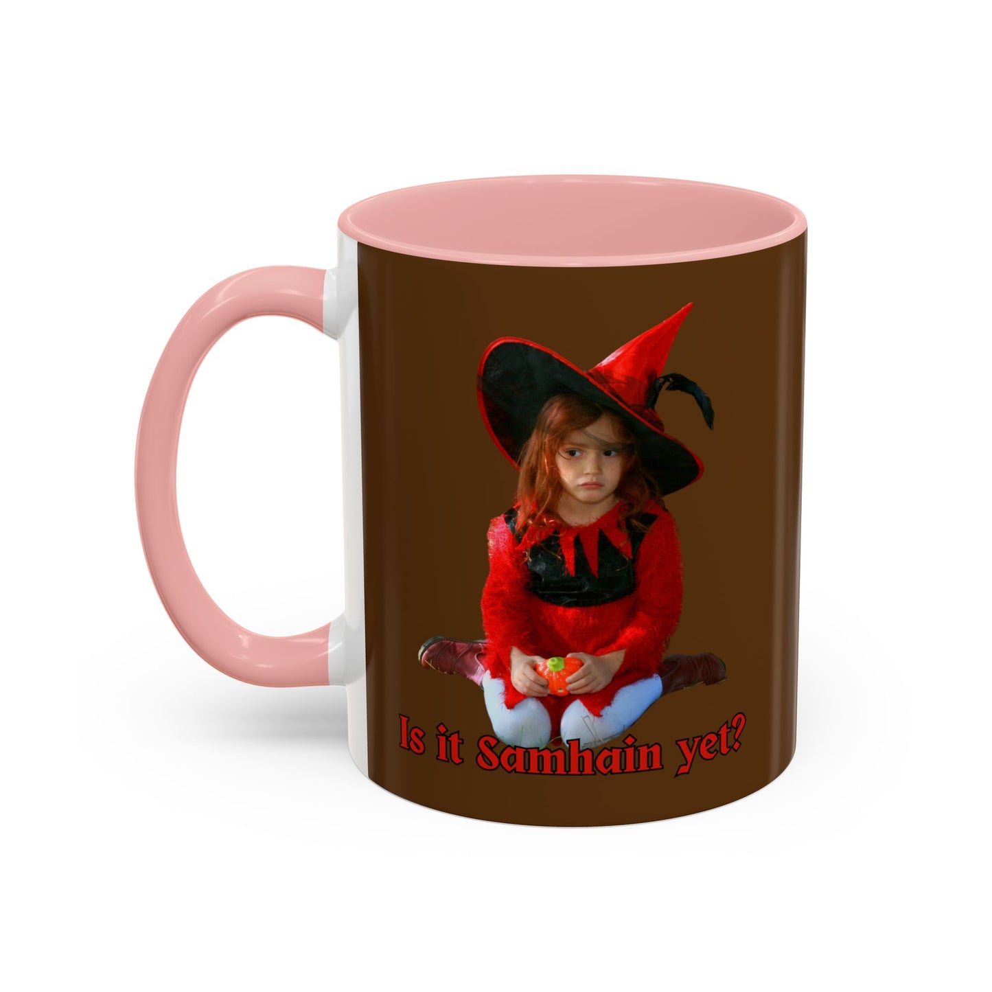 Is it Samhain yet? Brown Accent Mug by CreepyCrafts.boo