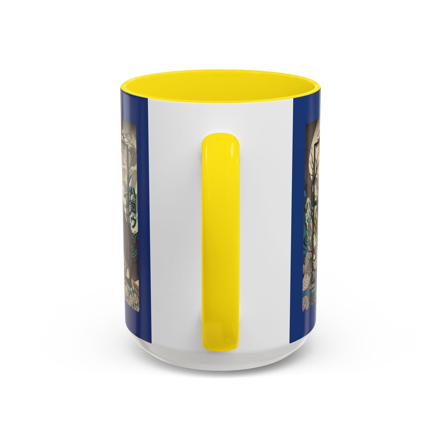 Yōkai Happy Halloween Dark Blue Accent Mug by CreepyCrafts.boo