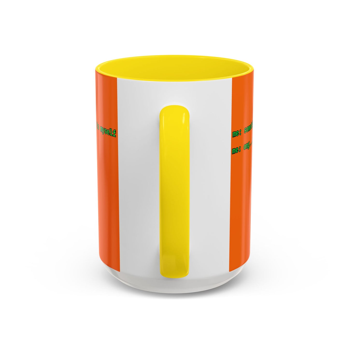 Sometimes I talk to myself - me: omg...same Orange Accent Mug by cypherpunkgear.com