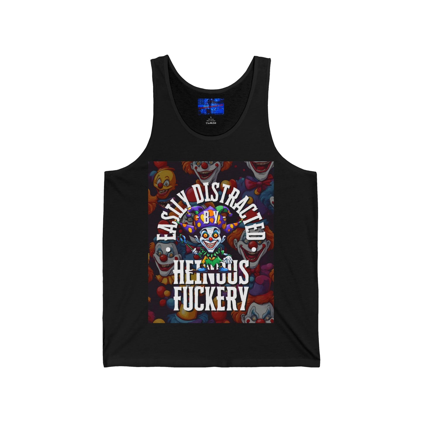 Easily Distracted by Heinous Fuckery Little Jincs Unisex Jersey Tank Top by cypherpunkgear.com