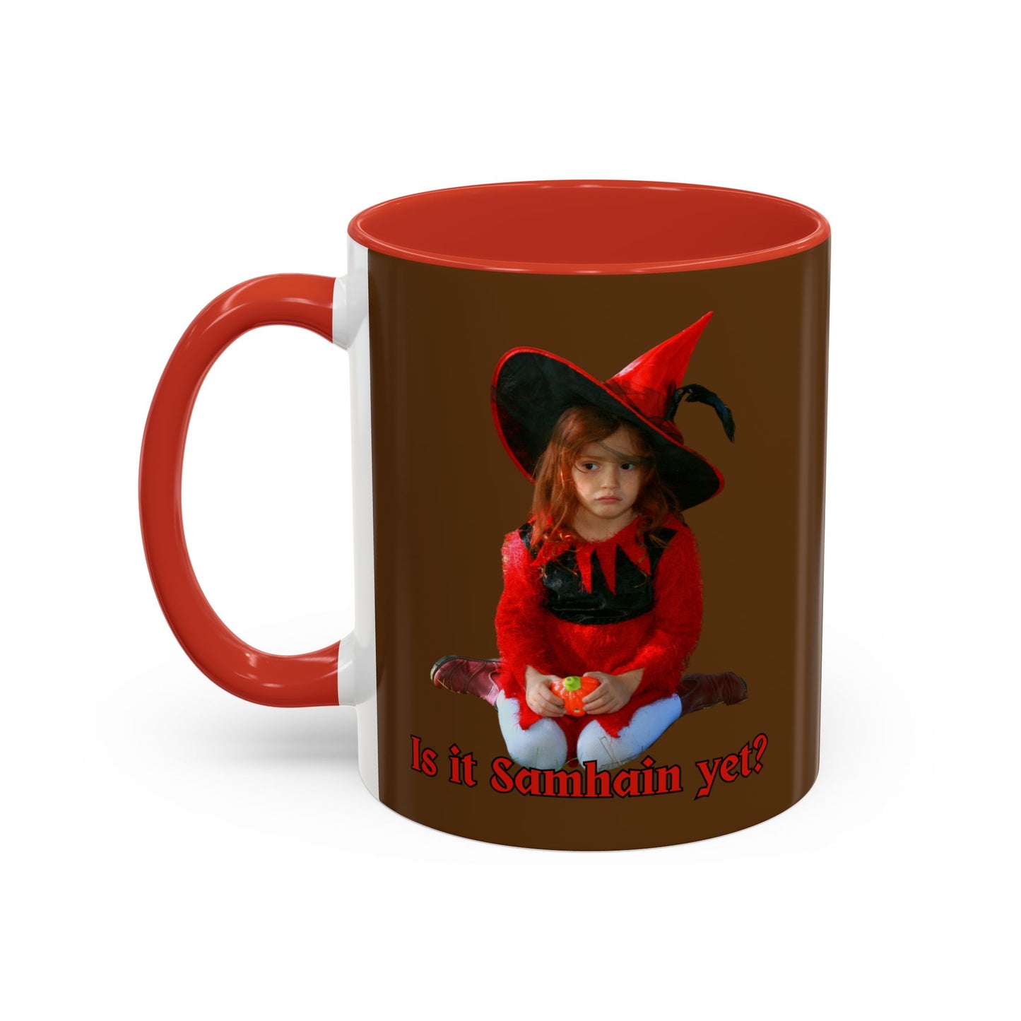 Is it Samhain yet? Brown Accent Mug by CreepyCrafts.boo
