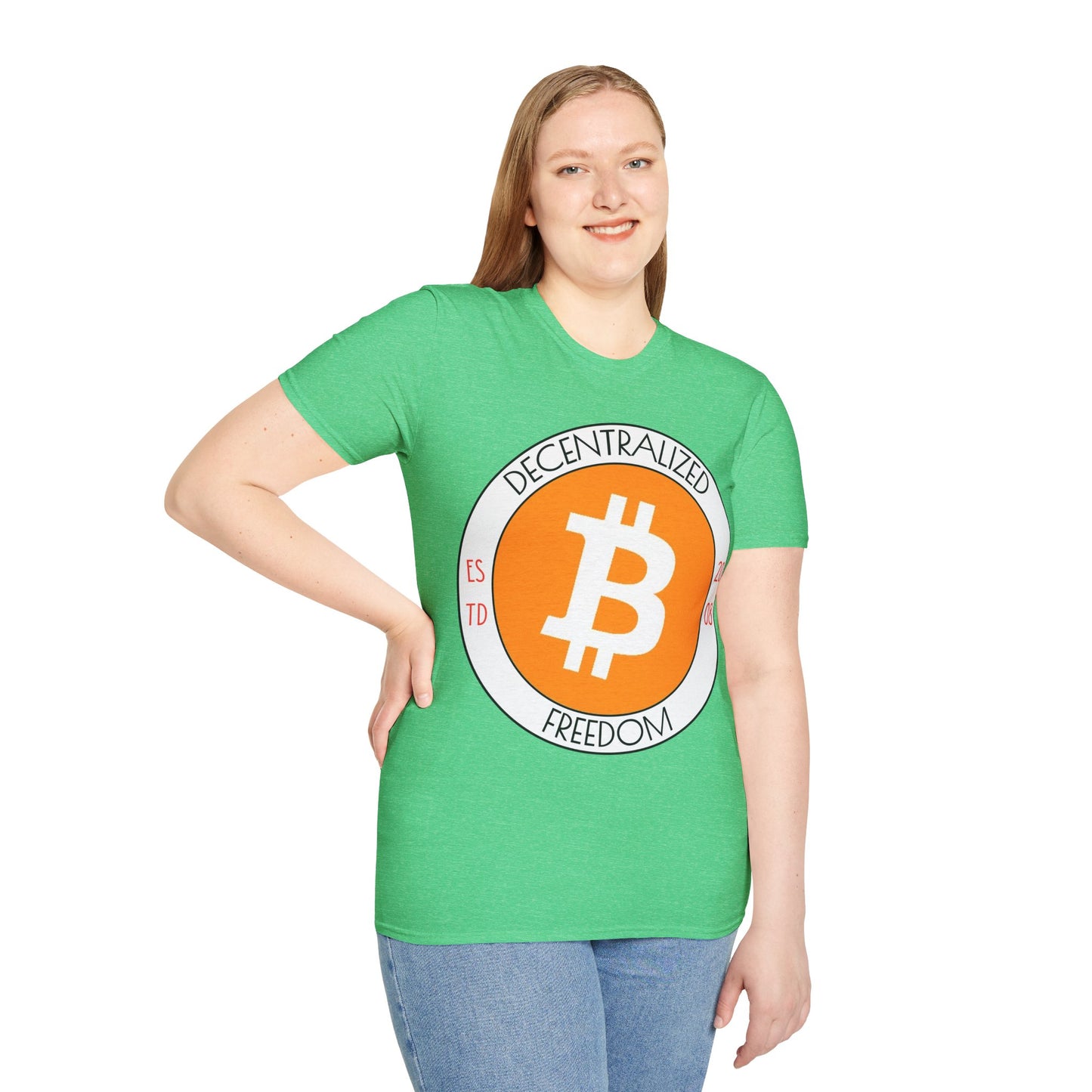 Bitcoin Decentralized Freedom DKcolors Unisex T-Shirt by cypherpunkgear.com