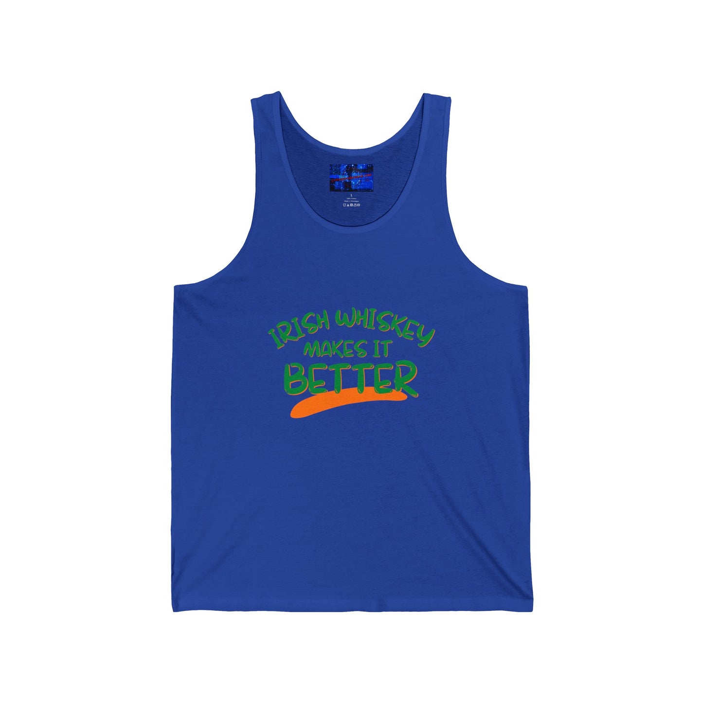 Irish Whiskey makes it better GNfont Unisex Jersey Tank Top by cypherpunkgear.com