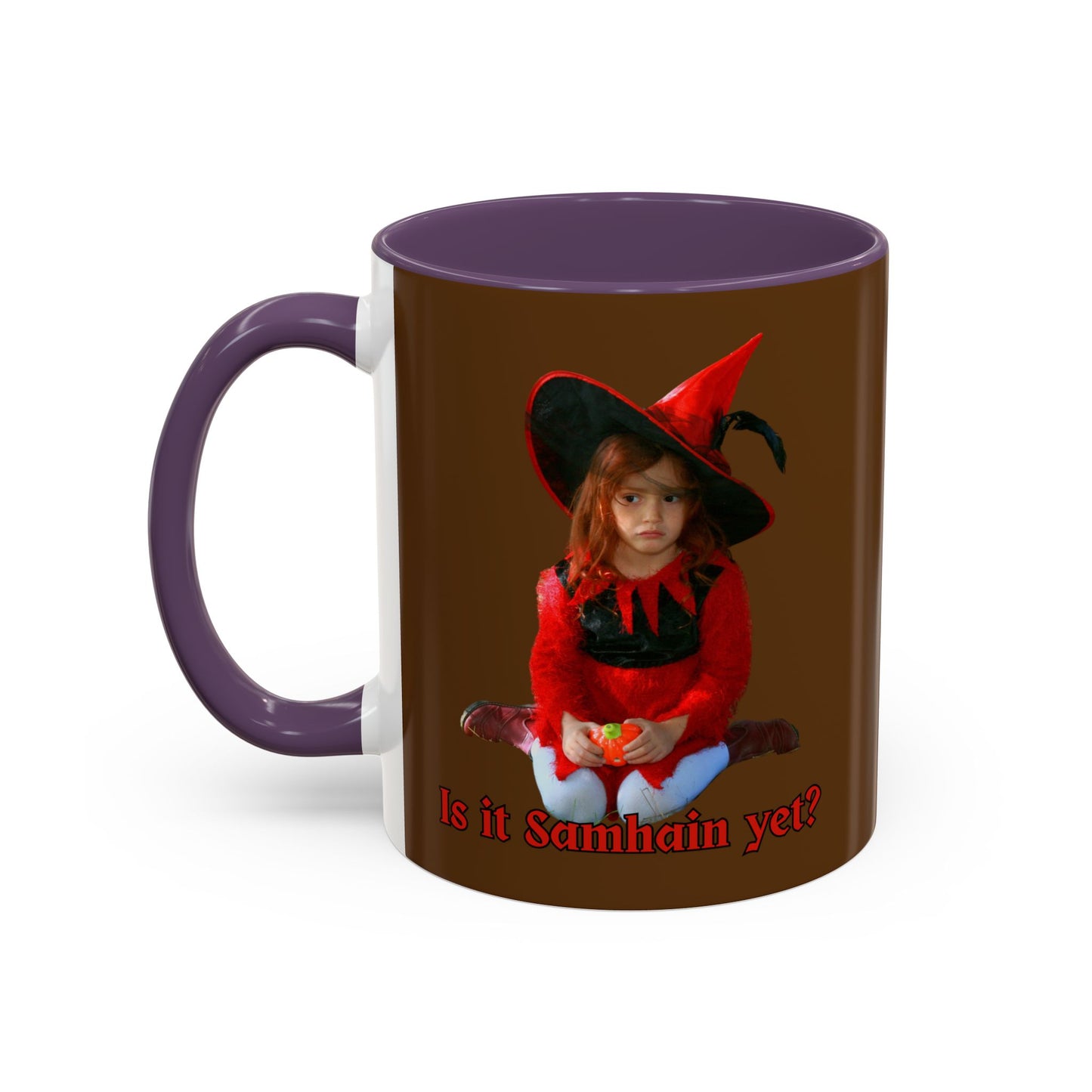 Is it Samhain yet? Brown Accent Mug by CreepyCrafts.boo