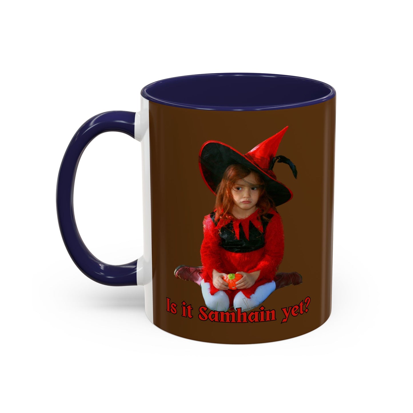 Is it Samhain yet? Brown Accent Mug by CreepyCrafts.boo